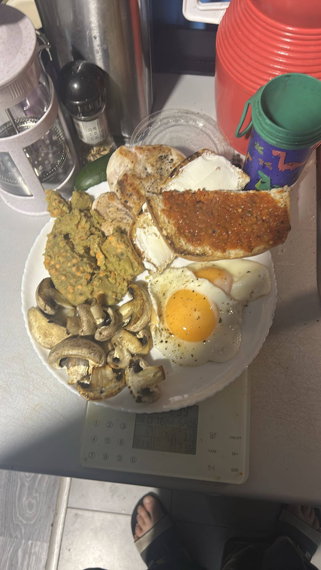 Eggs Toast Chicken Plate