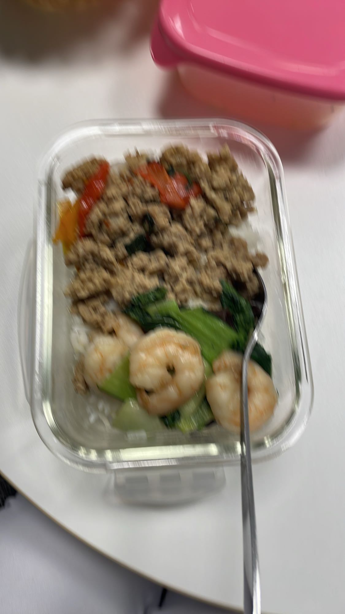 Ris med räkor och köttfärs