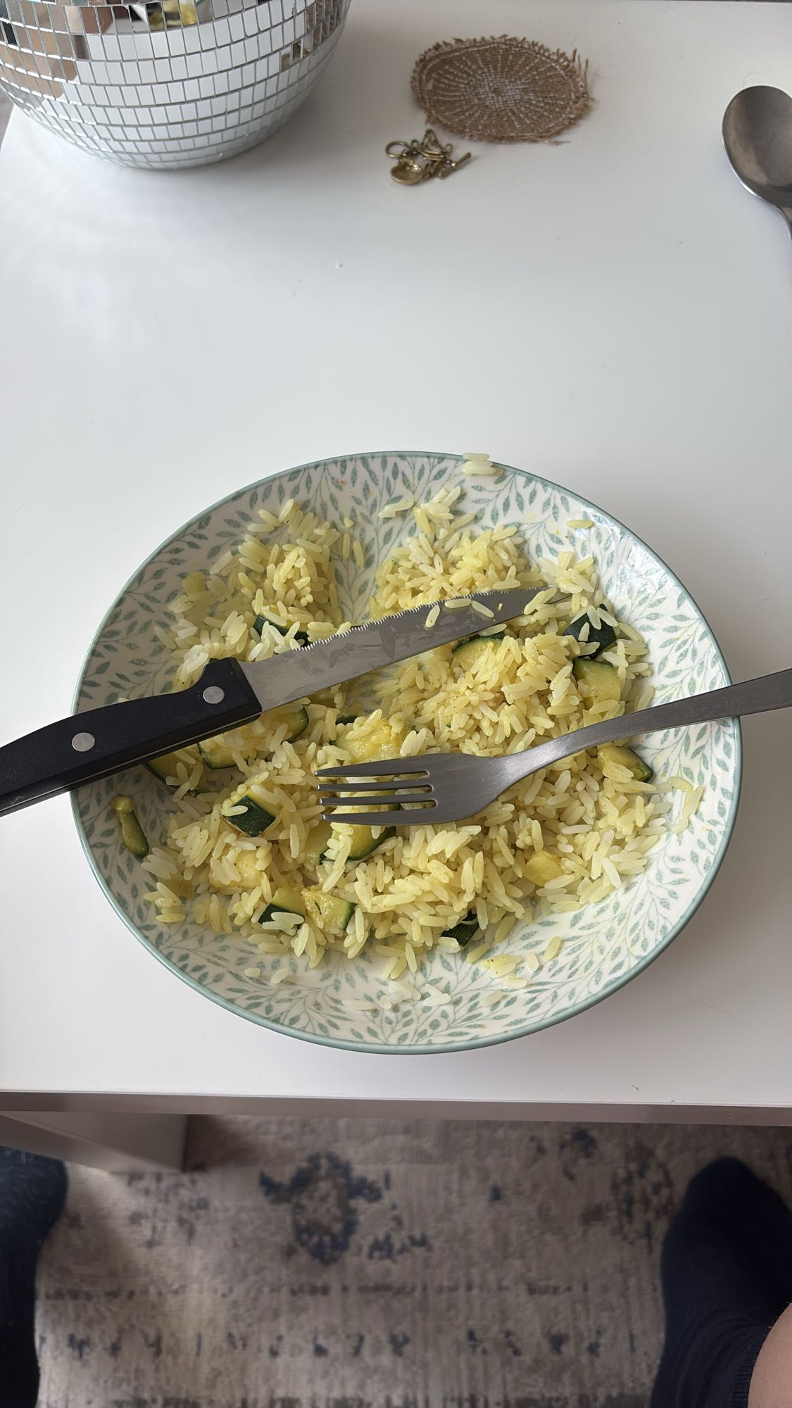 Riz et courgettes