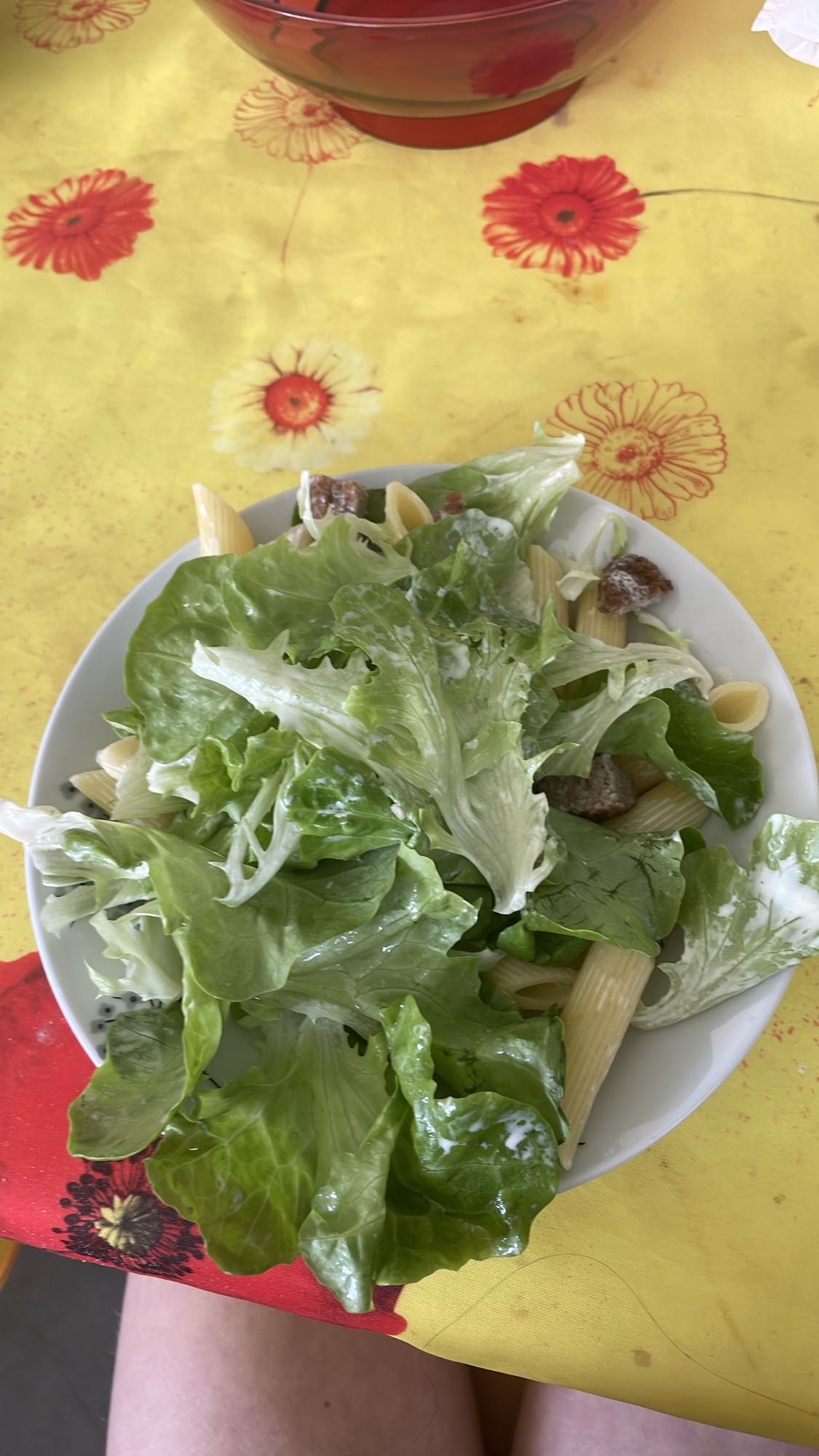 Pasta salade met sla