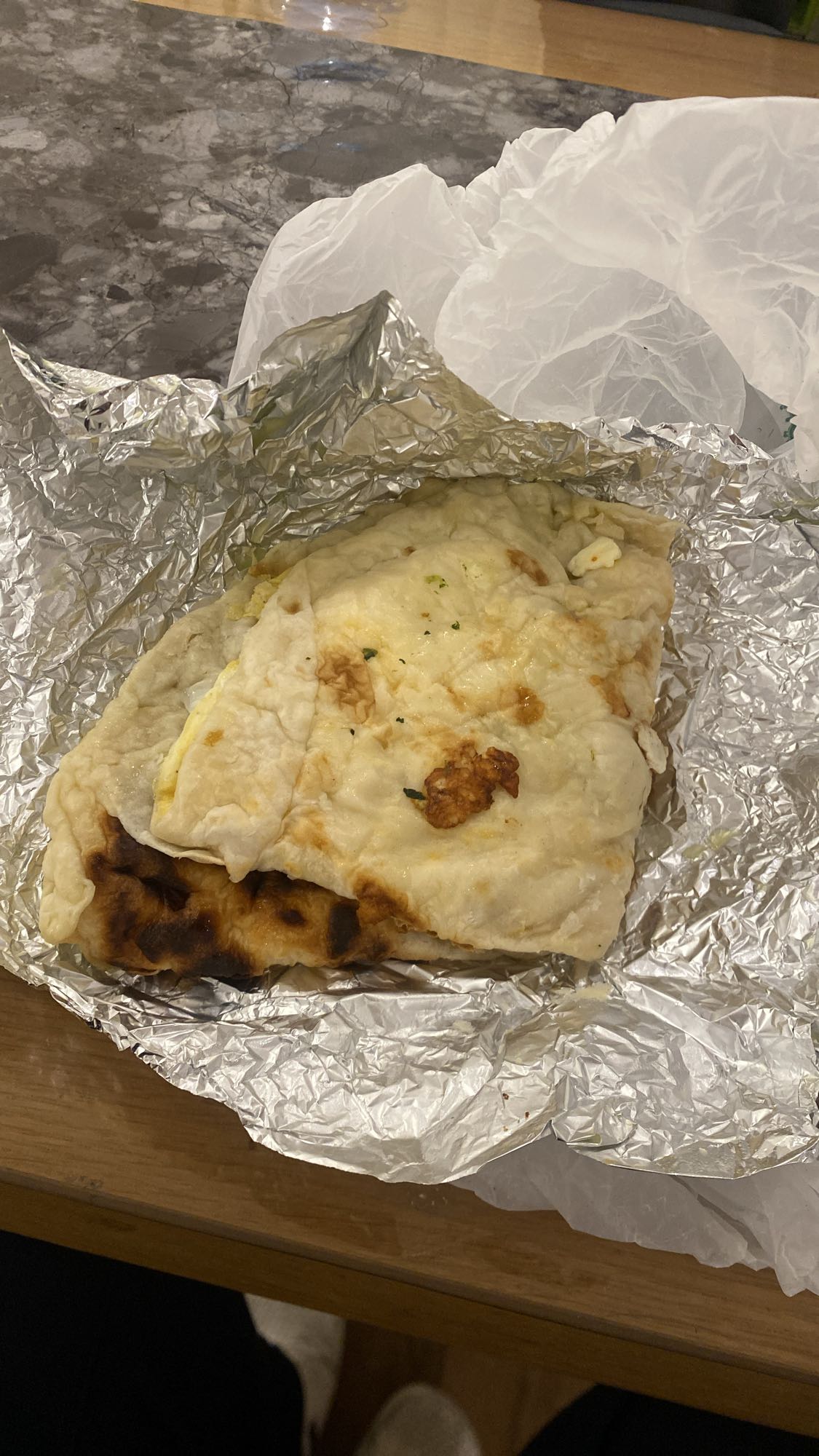 Tortilla with Egg Whites, Whole Egg, Cheese, Spinach and Tomatina