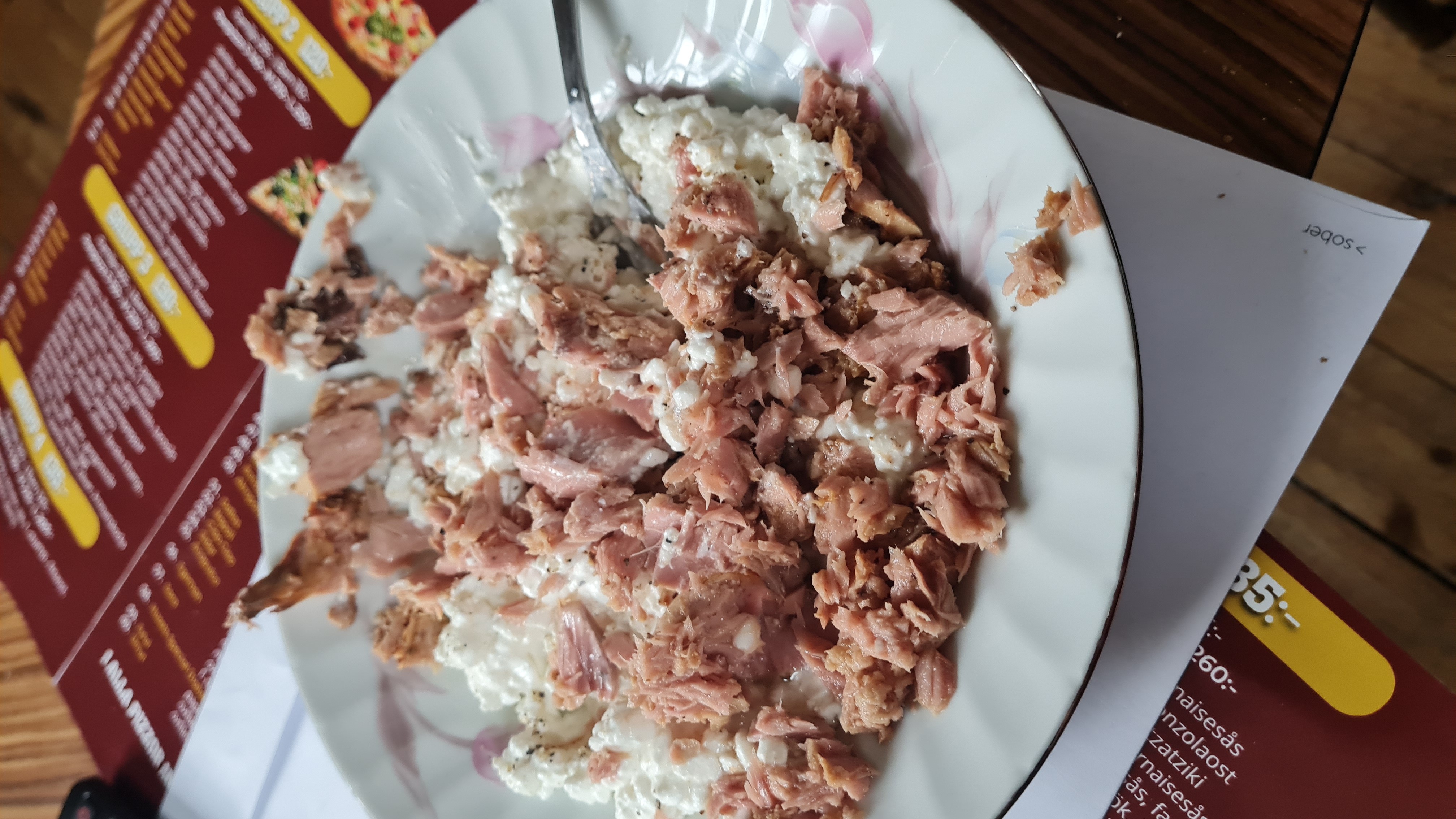 Tuna cottage cheese mix