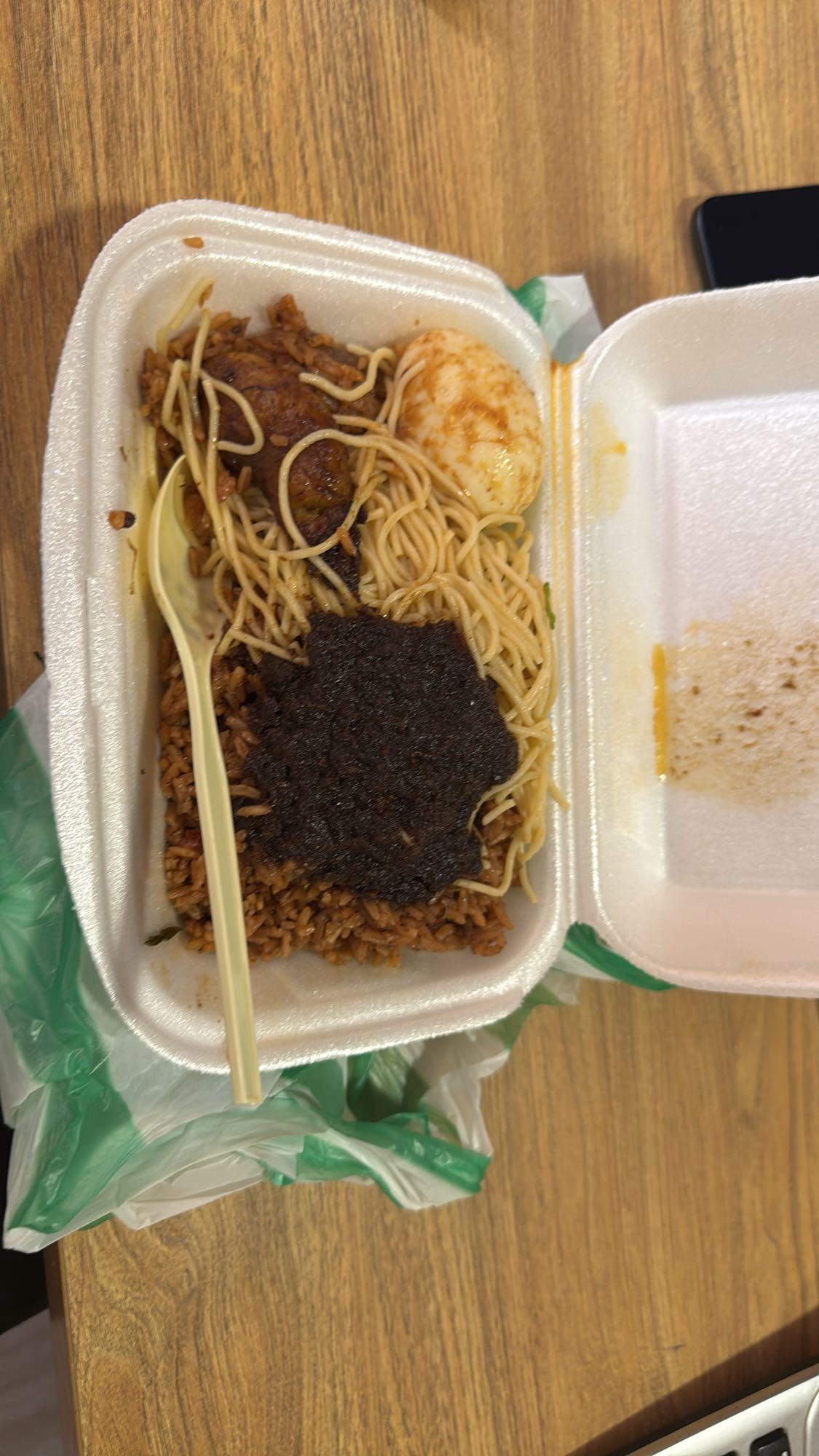 Rice, noodles, egg & sauce