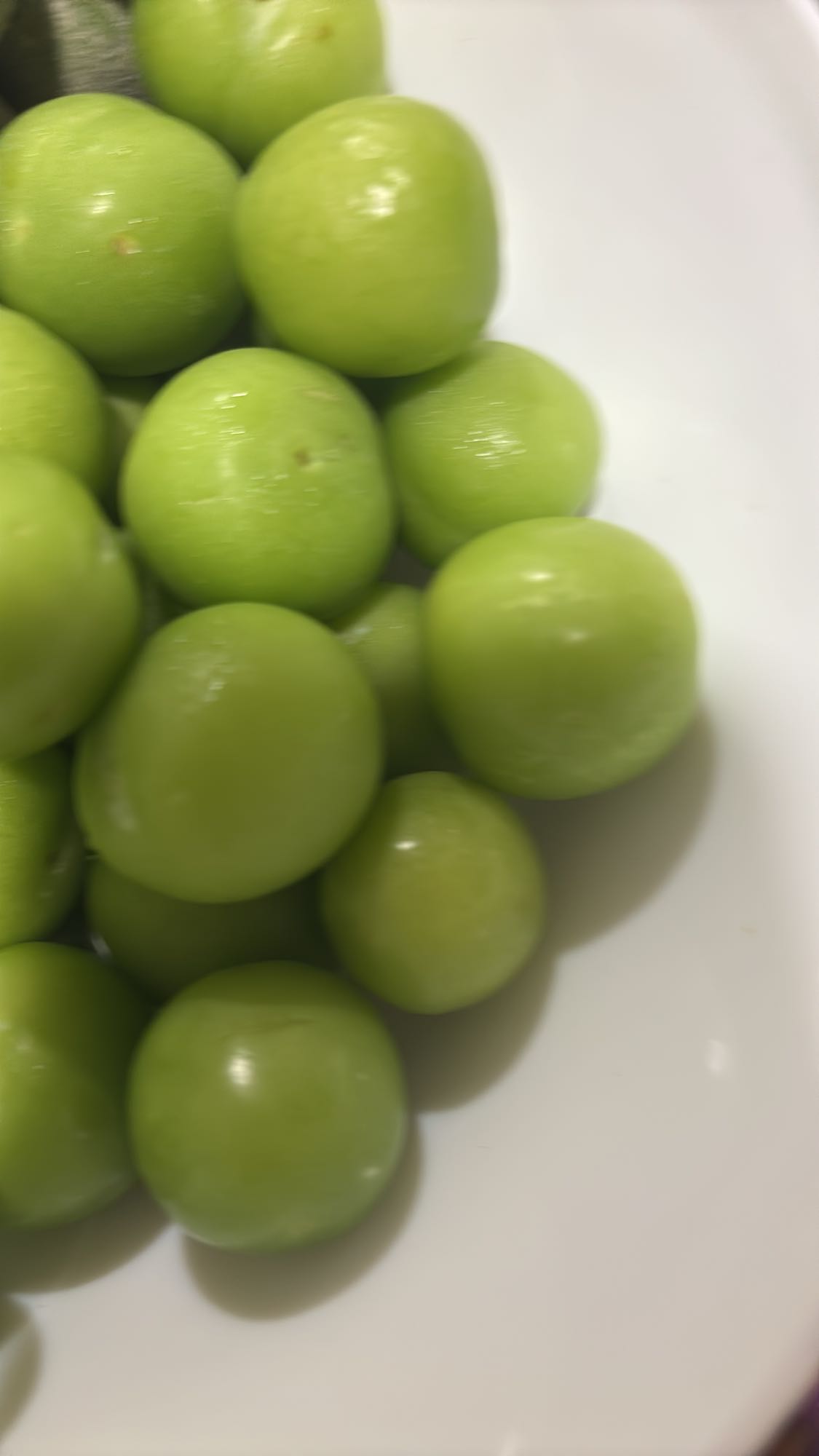 Fresh green plums