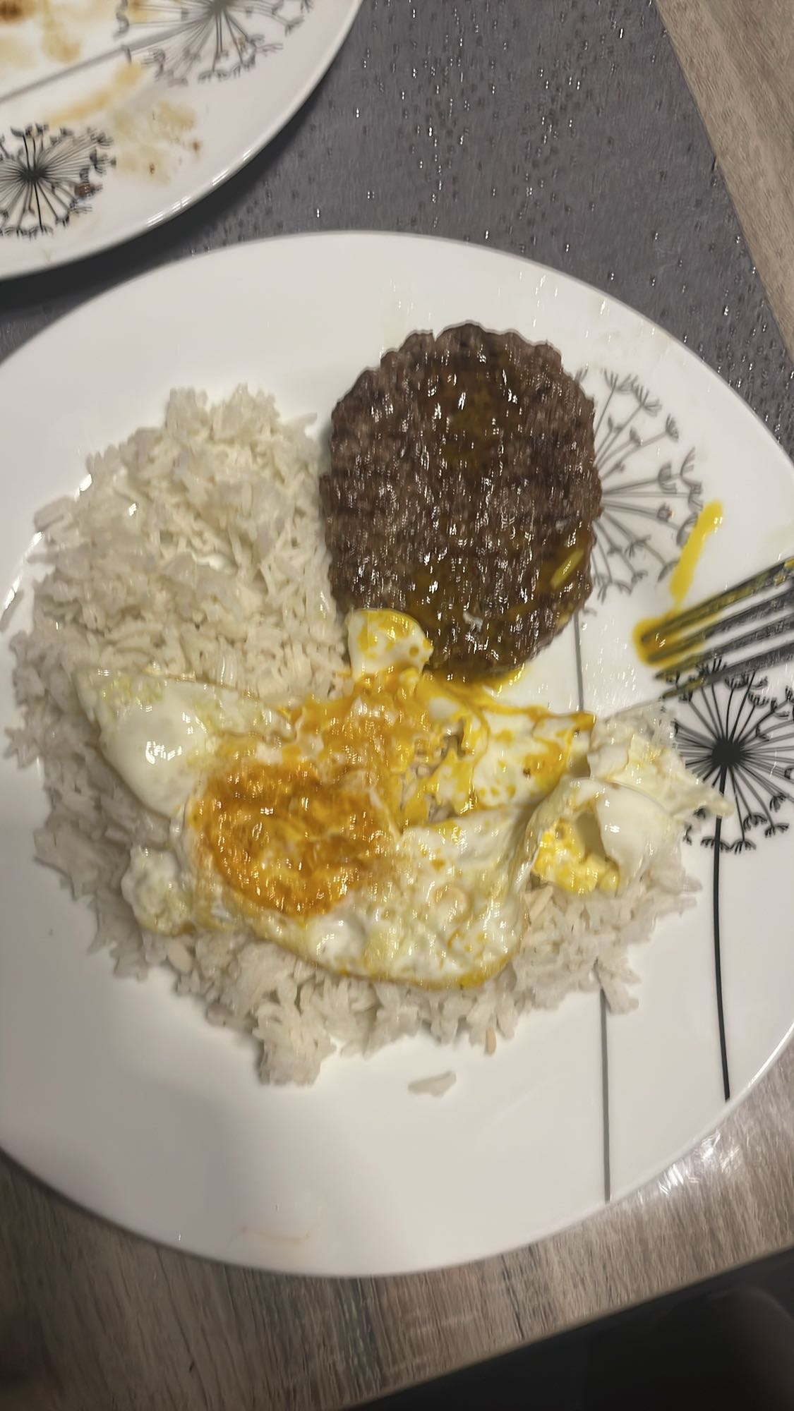 Riz steak œuf