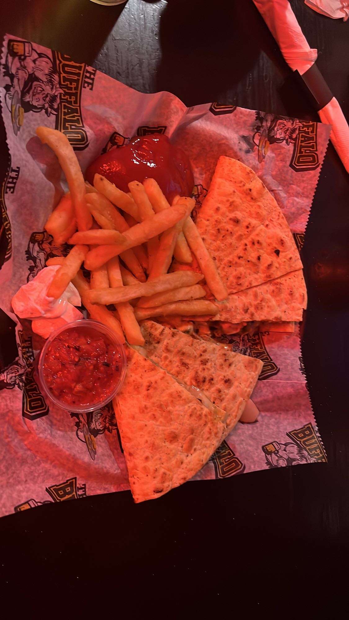 Quesadilla with fries