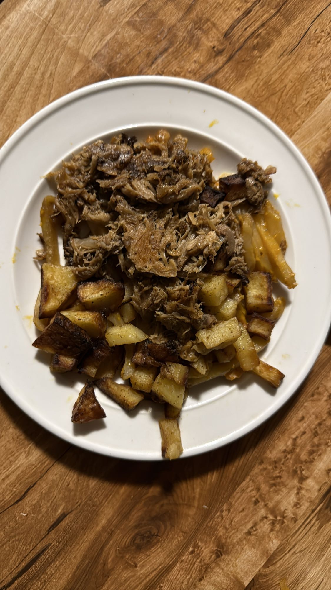 Cerdo con papas fritas