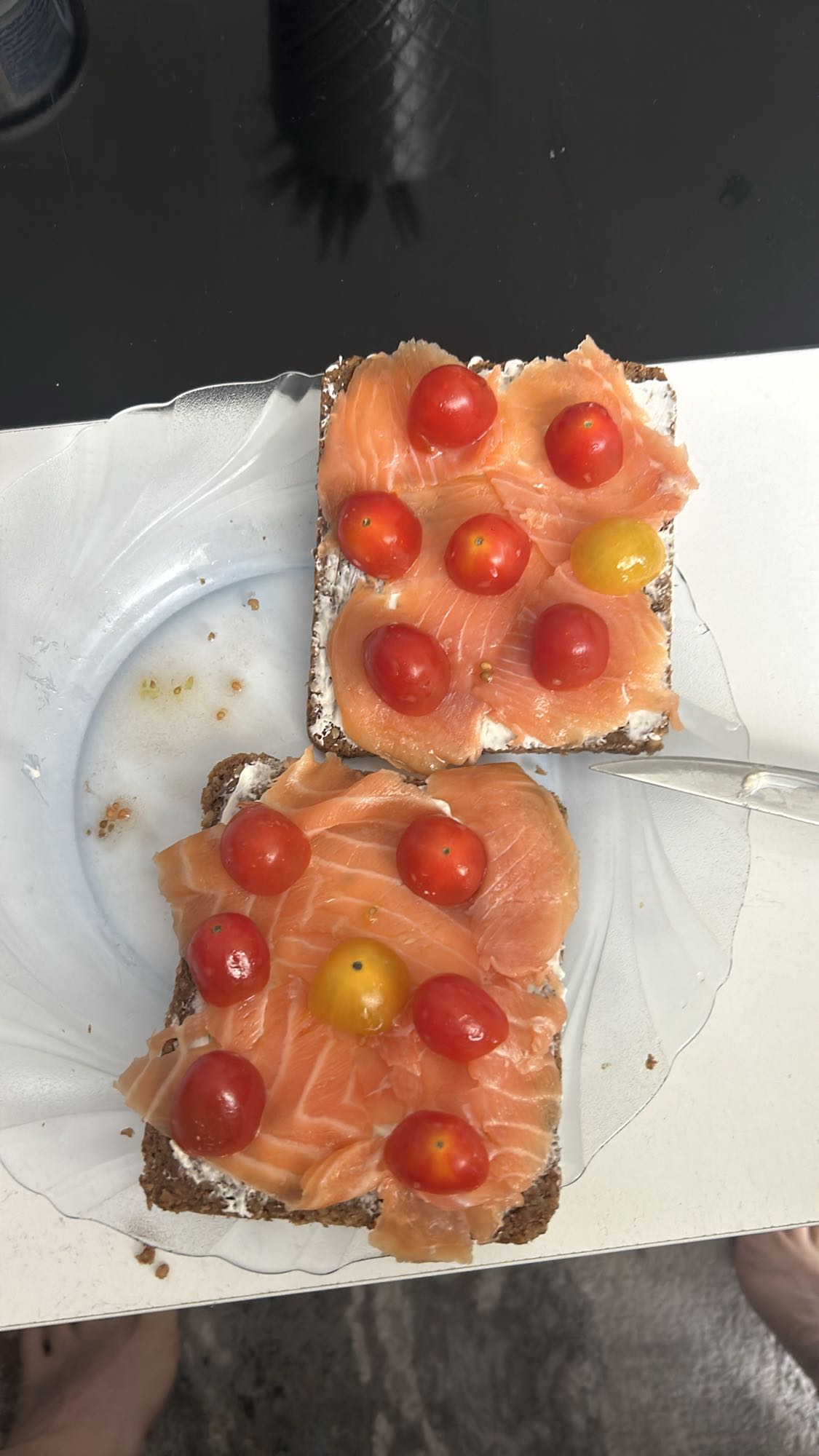 Salmon Tomato Rye Toast