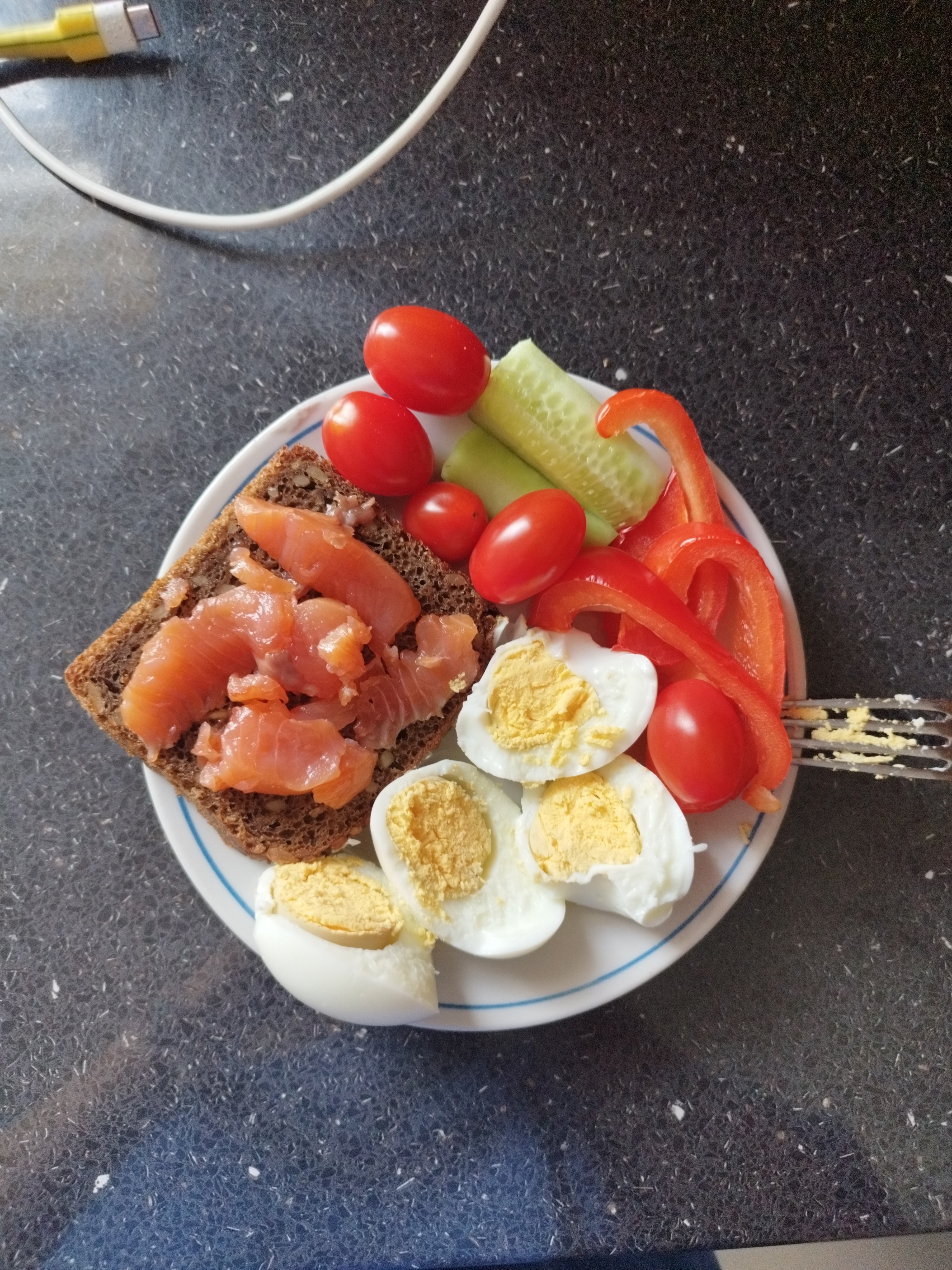 Salmon Egg Veggie Plate