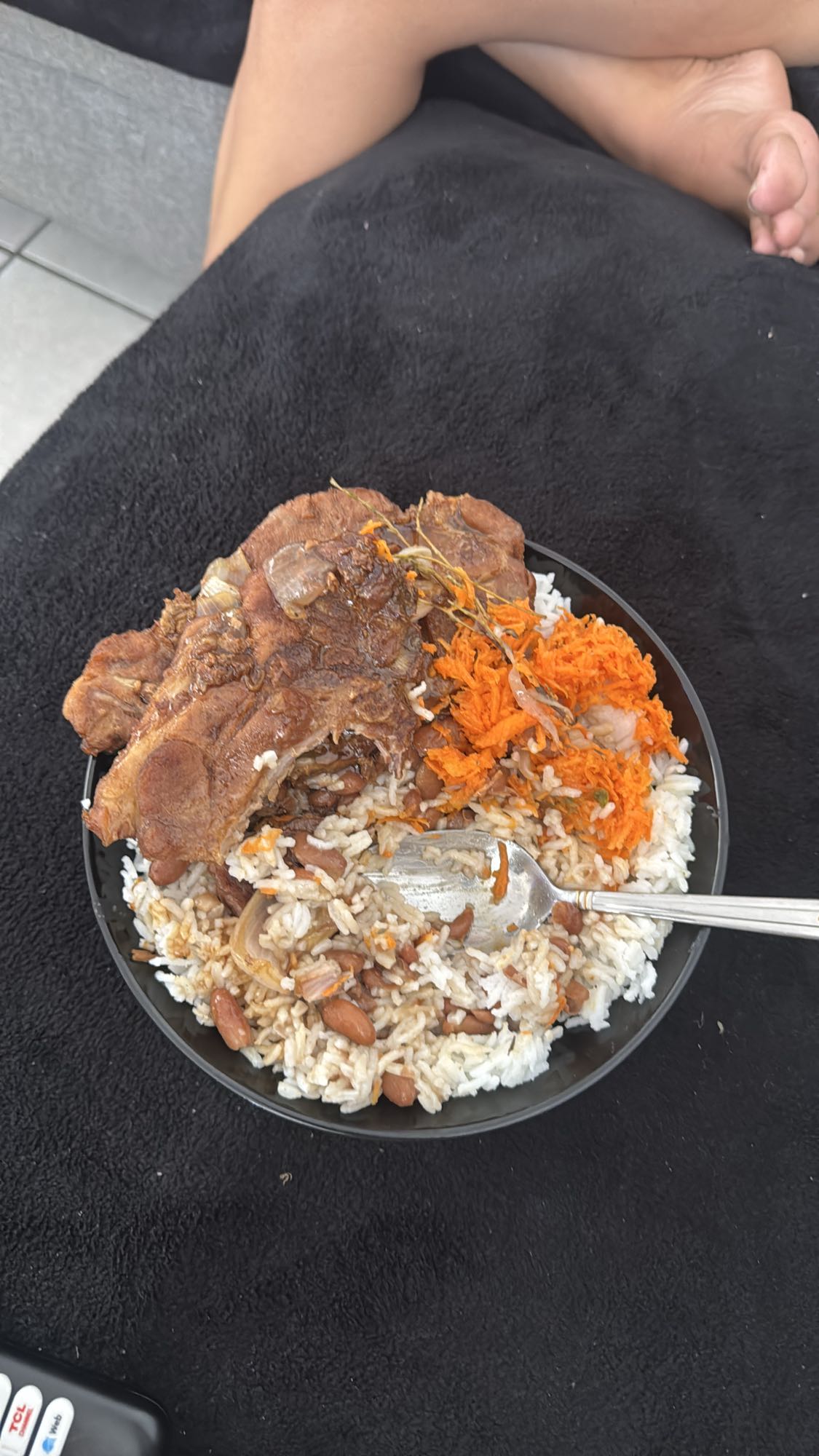 Riz, haricots et porc