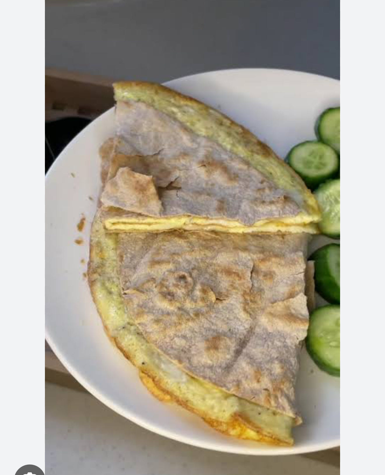 Egg wrap with cucumbers