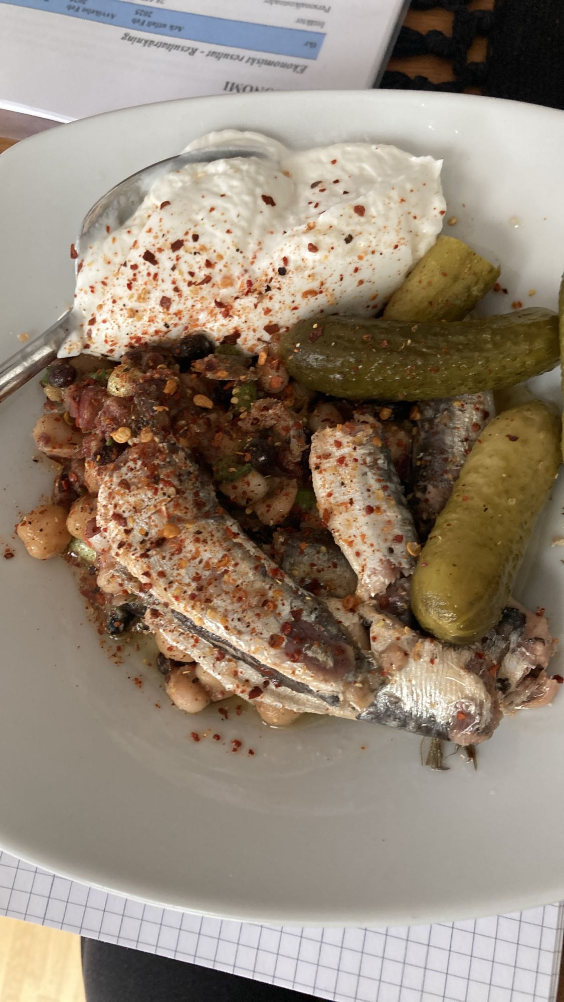 Sardiner med bönor & kvarg