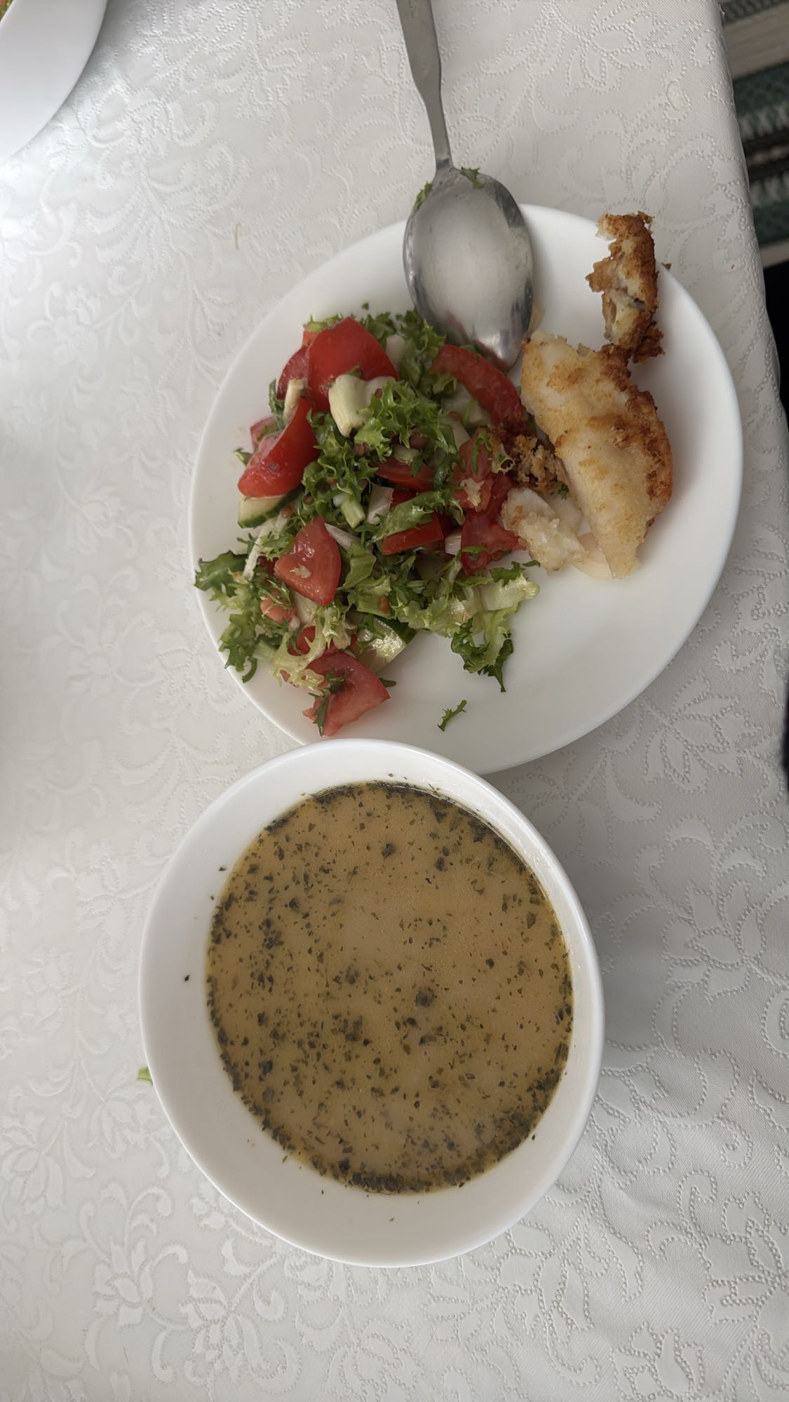 Soppa, sallad och fisk