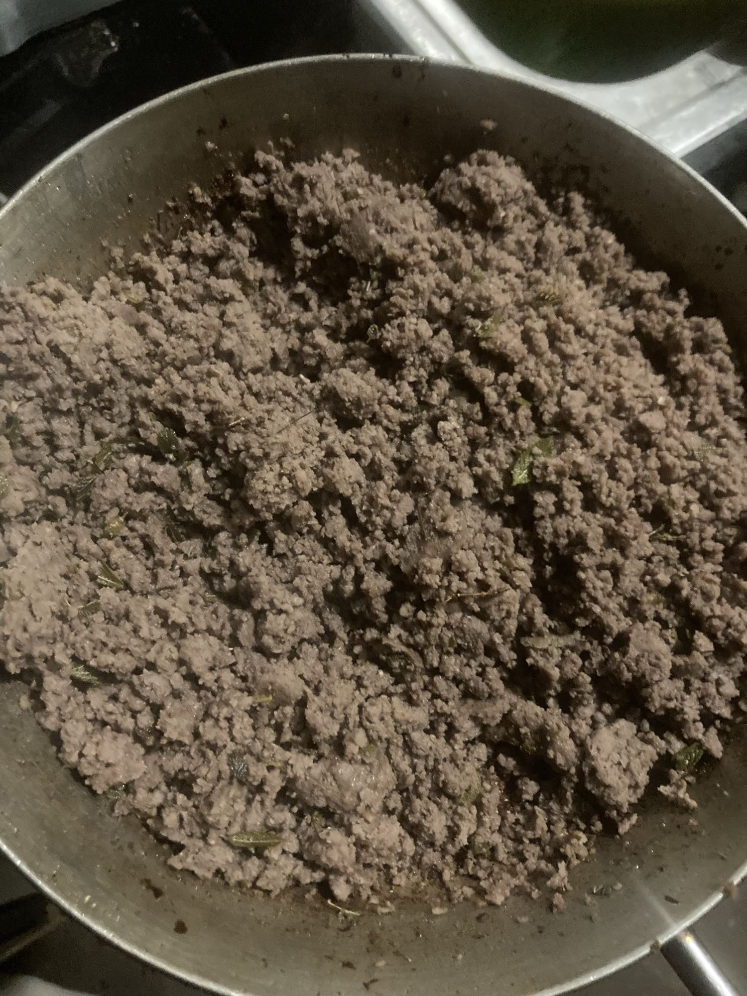 Carne molida cocida sin grasa