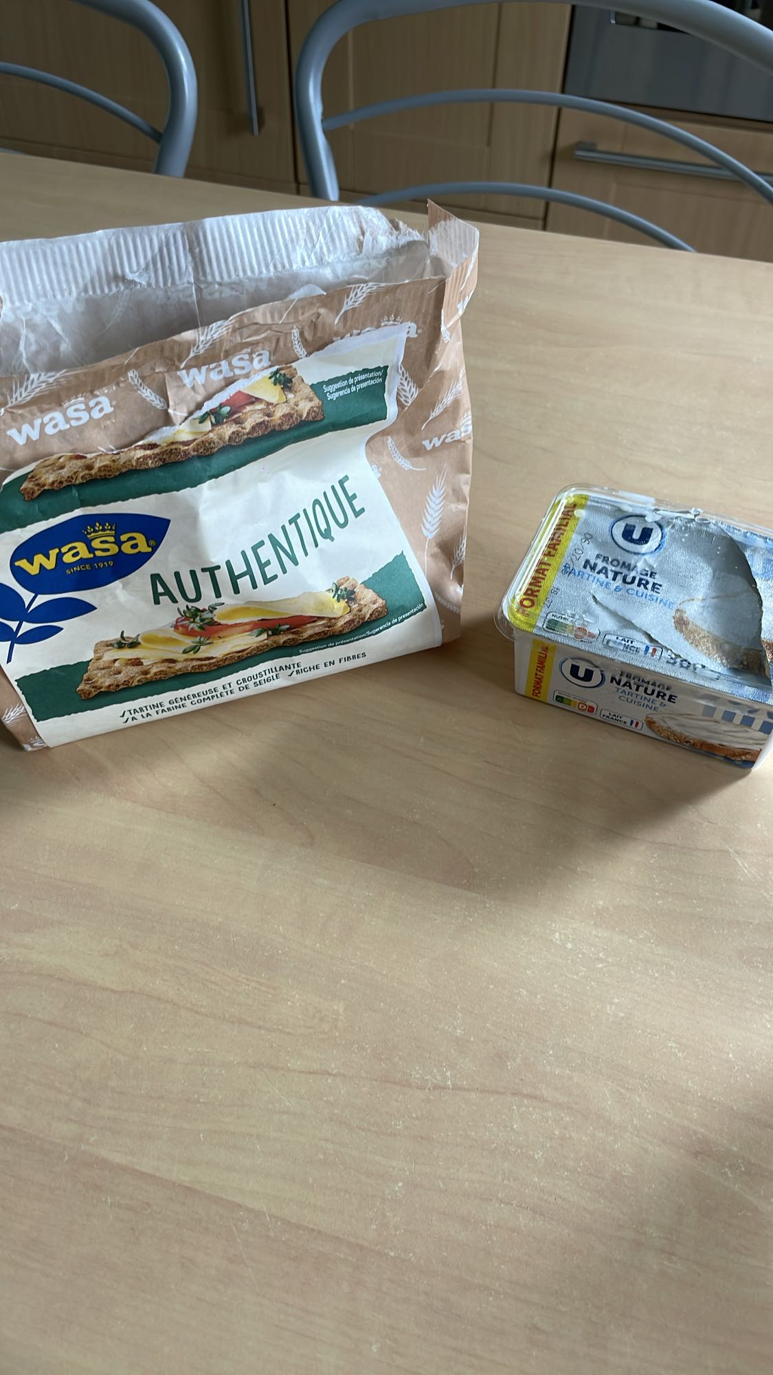 Tartine wasa fromage frais