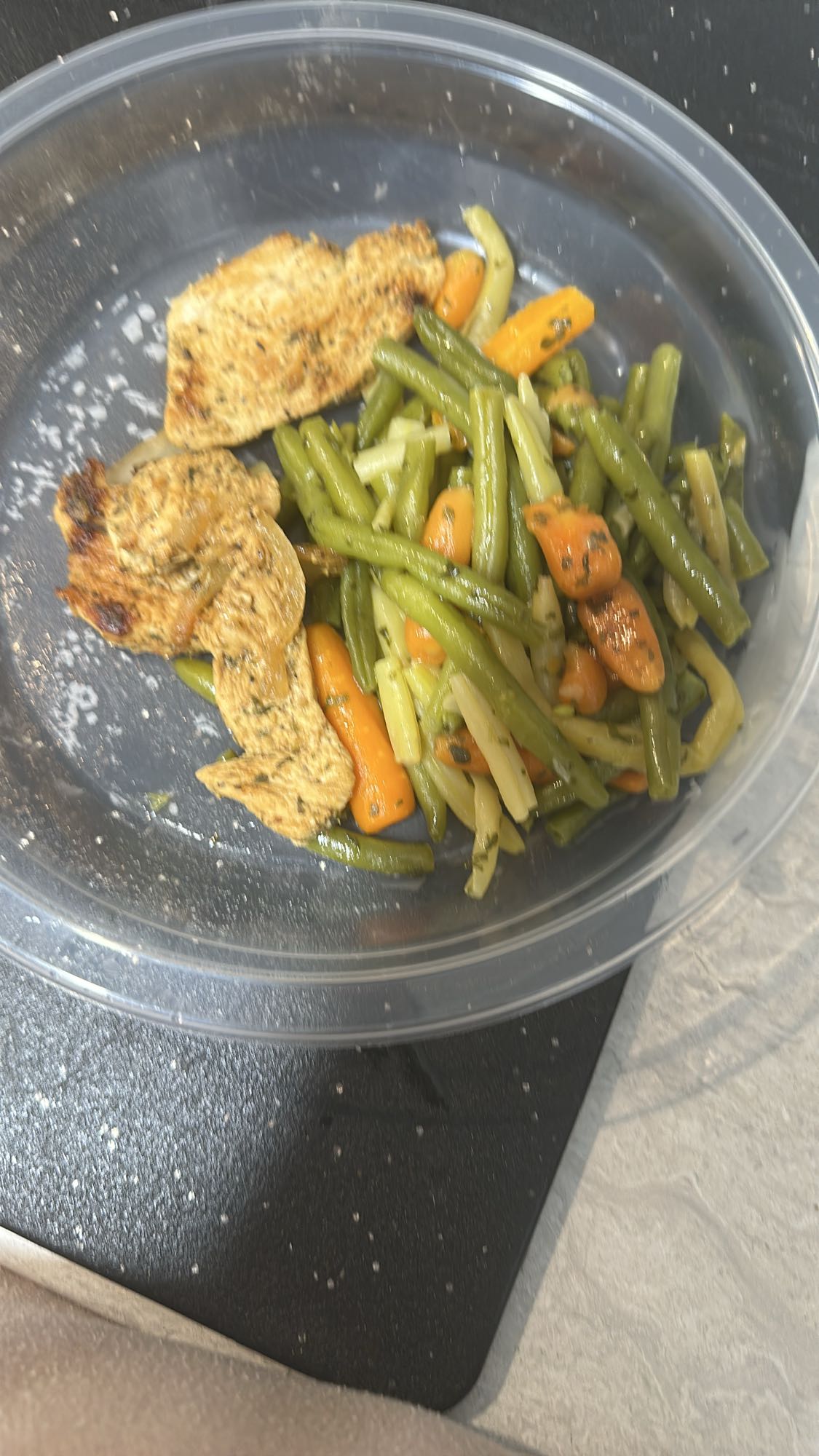 Poulet et légumes verts