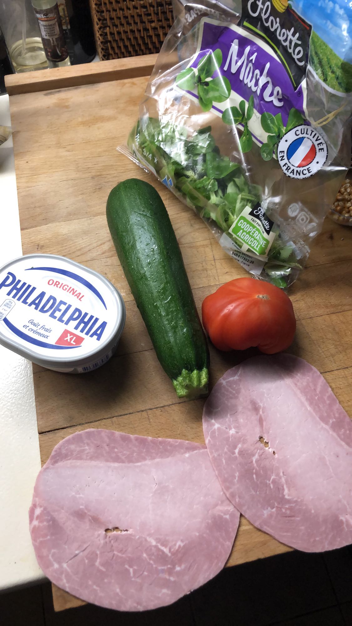 Salade jambon crudités