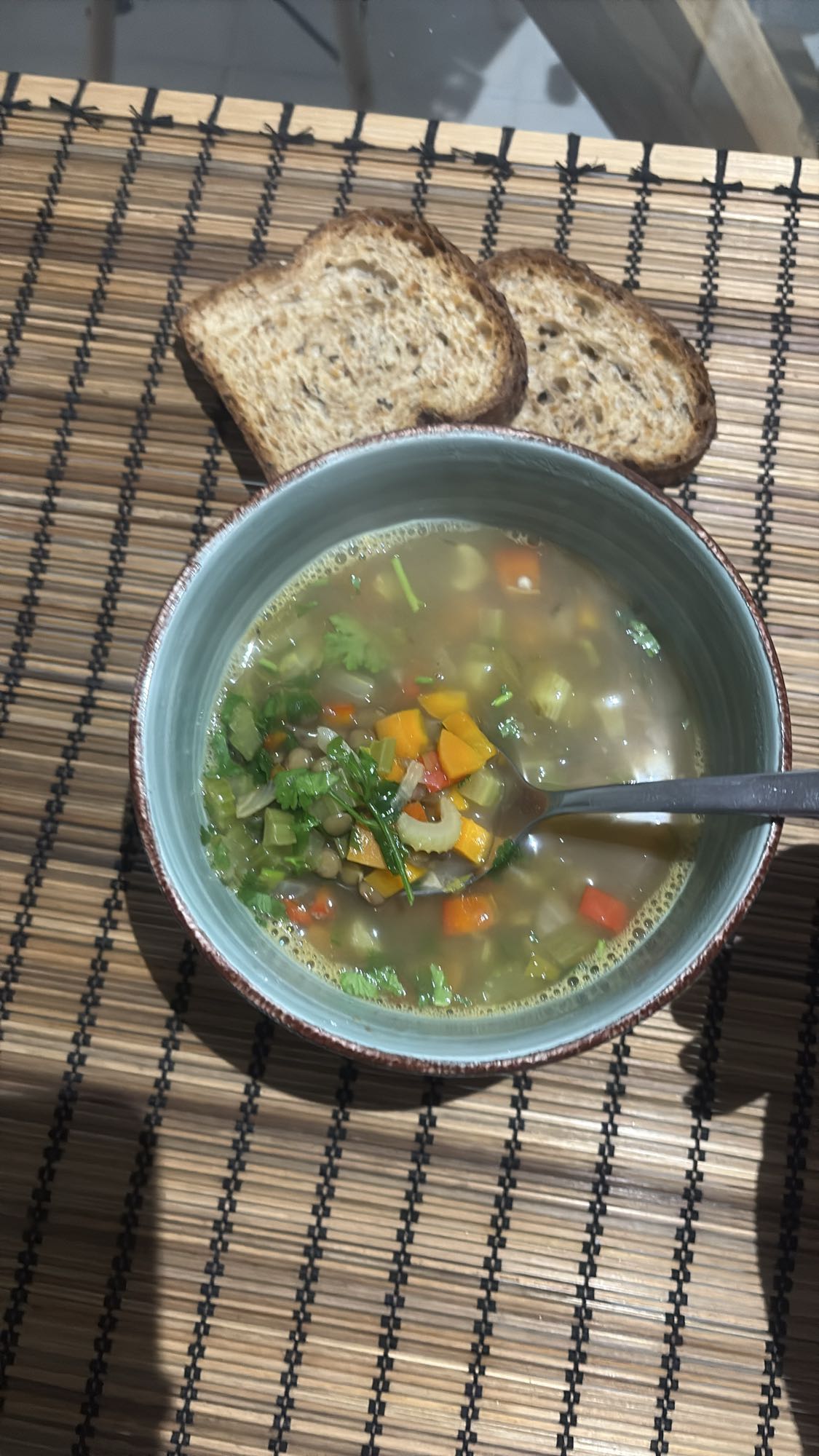 Vegetable Lentil Soup with Wholegrain Bread