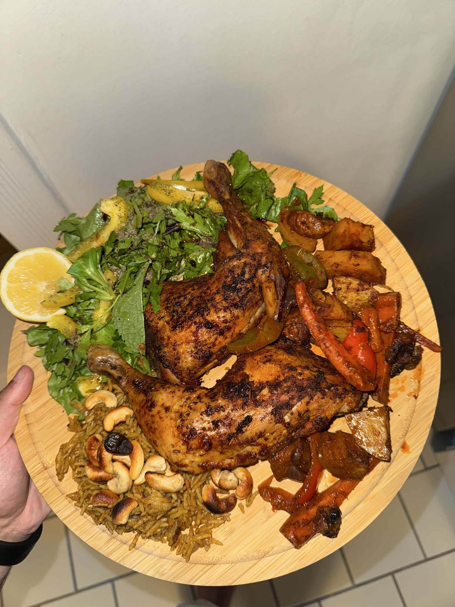 Salat mit Zitrone und Öl