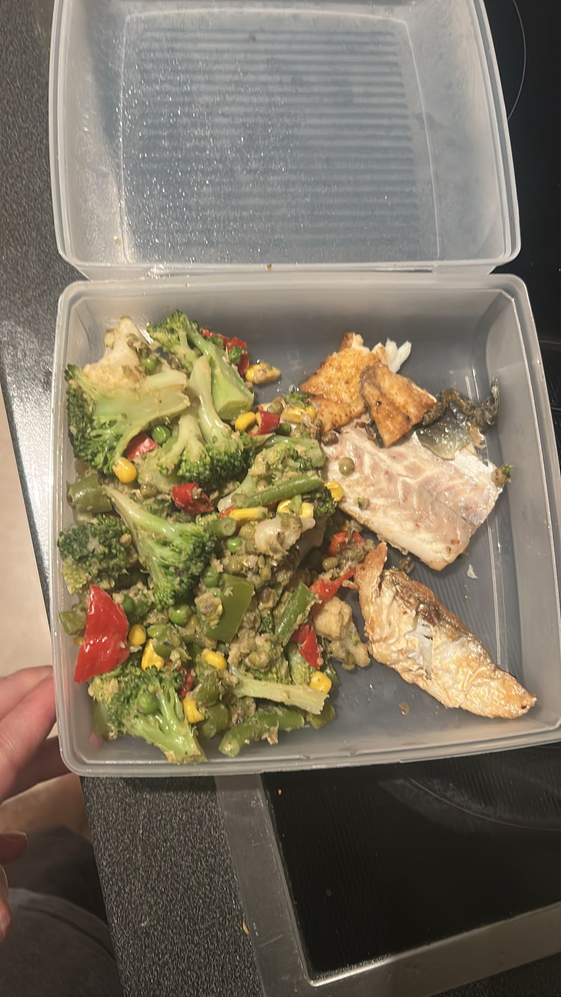 Pescado con vegetales