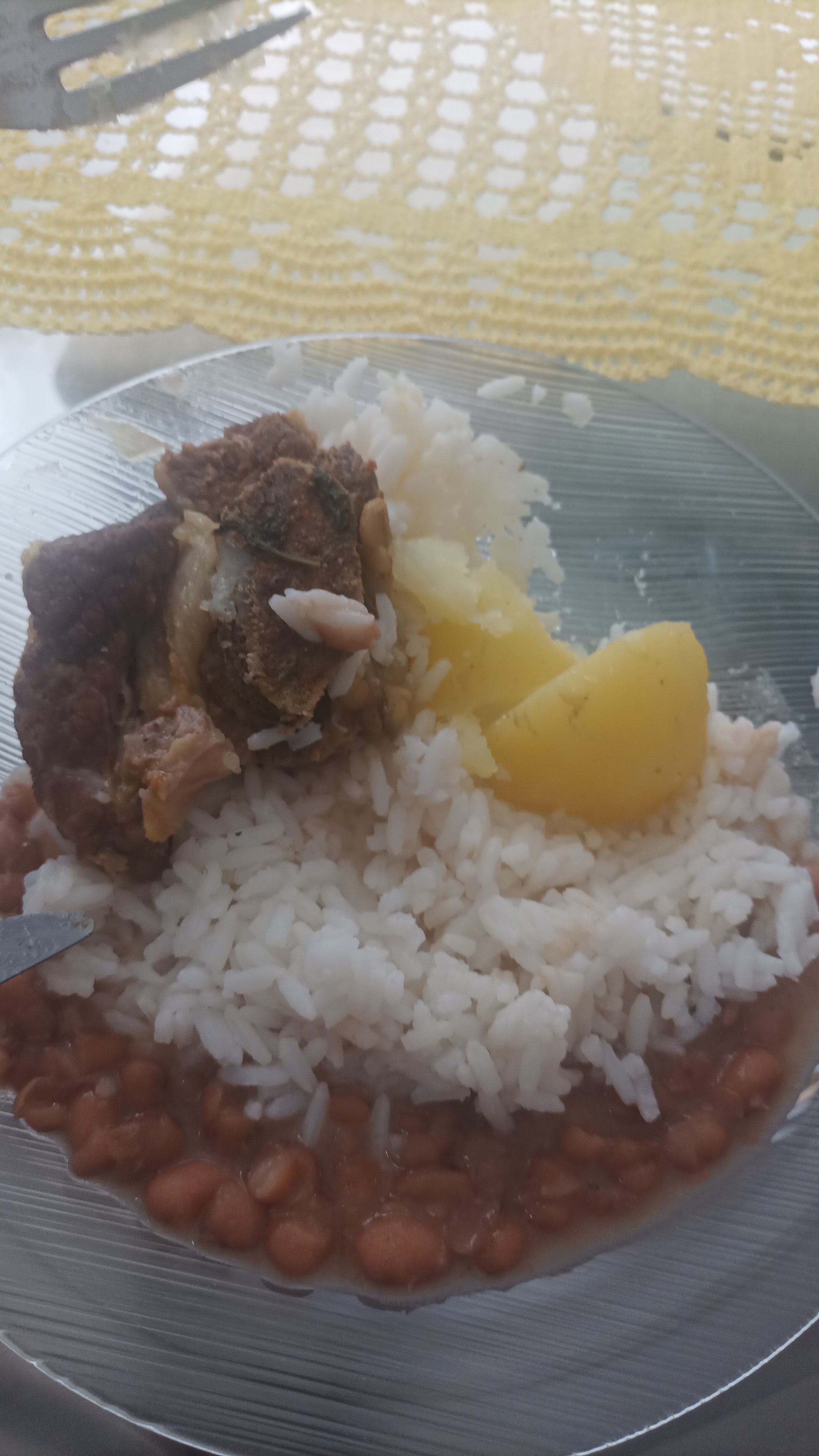 Rice, Beans and Meat Plate