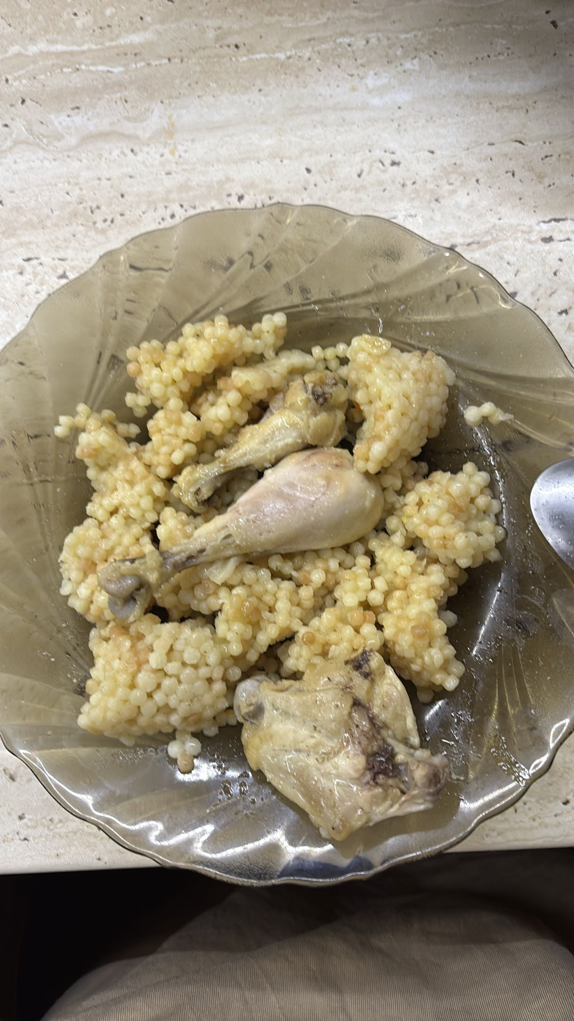 Gyöngytészta csirkehússal