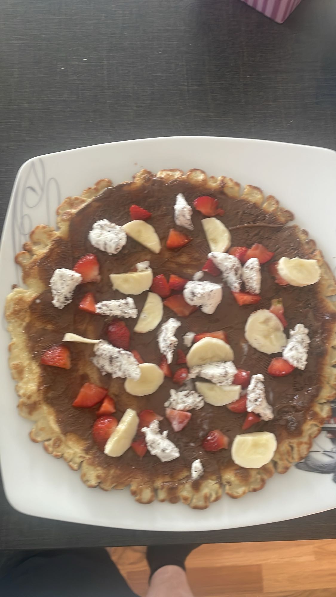 Våffla med choklad & frukt