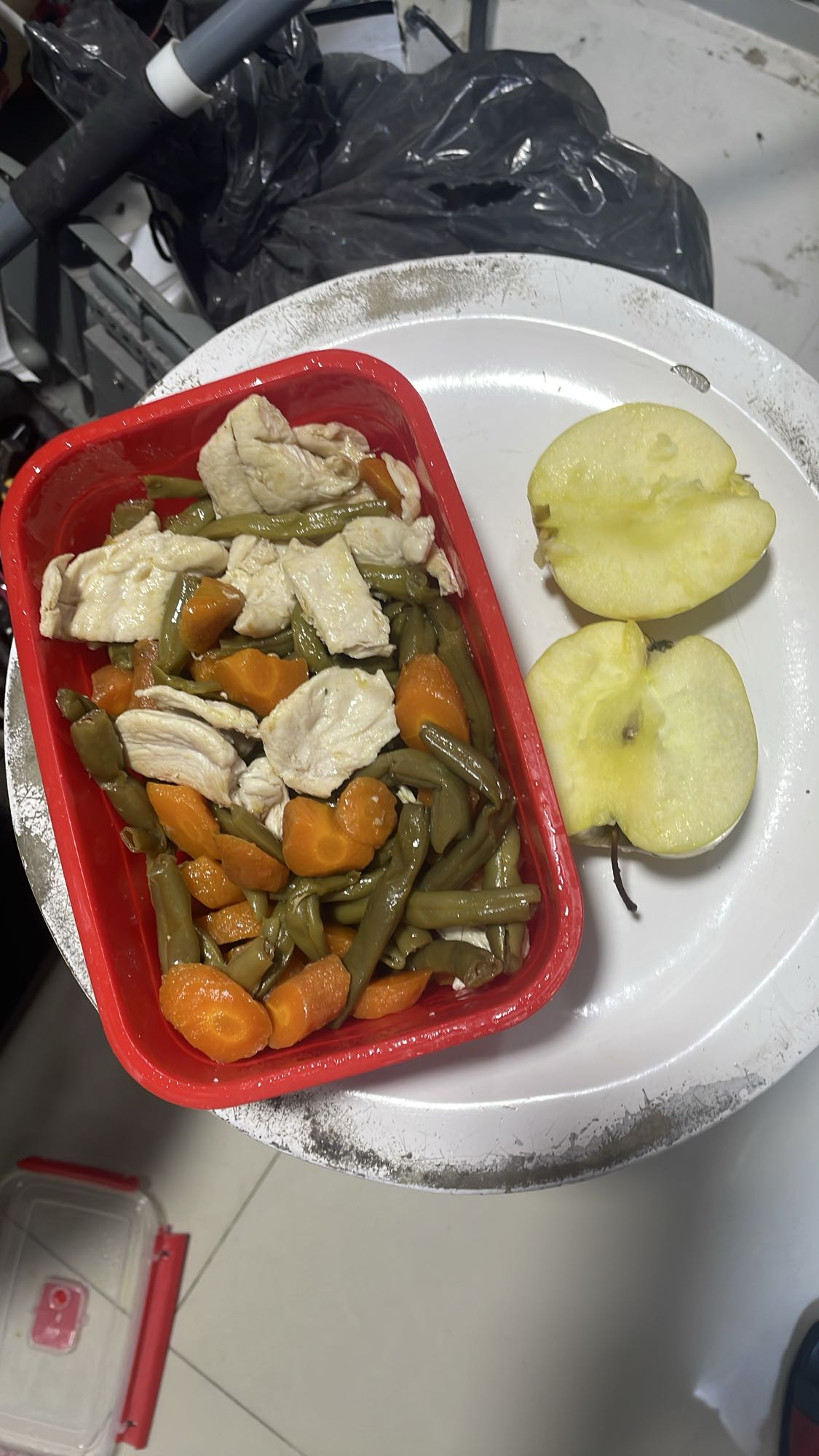 Poulet légumes et pomme