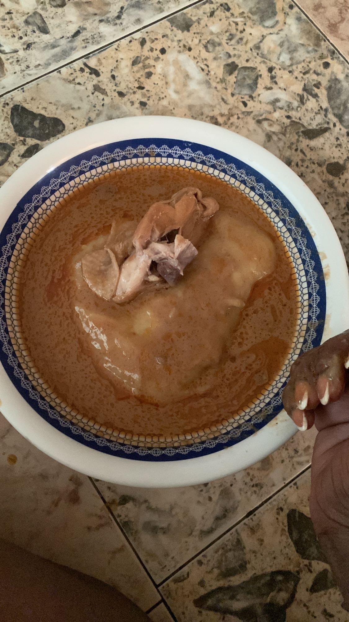 Fufu with groundnut soup
