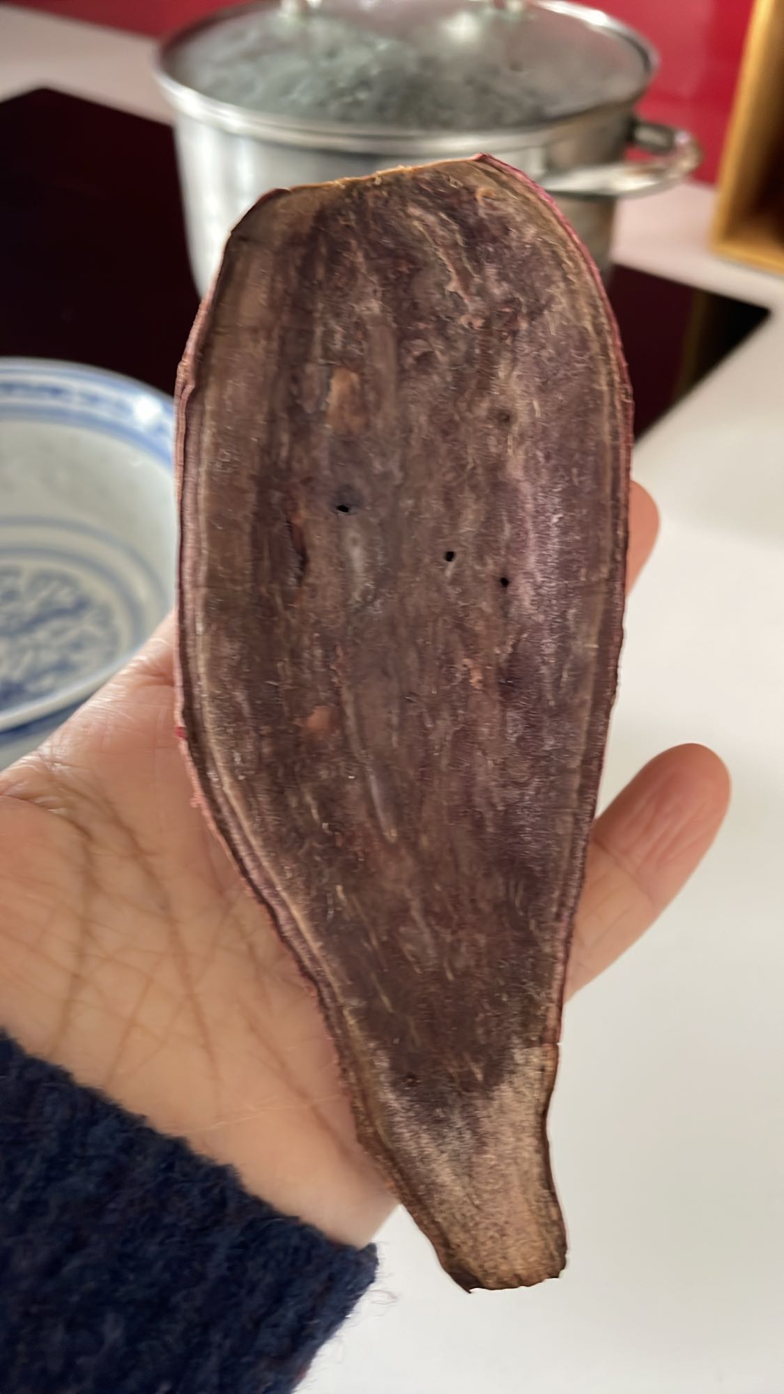 Kokt lila sötpotatis