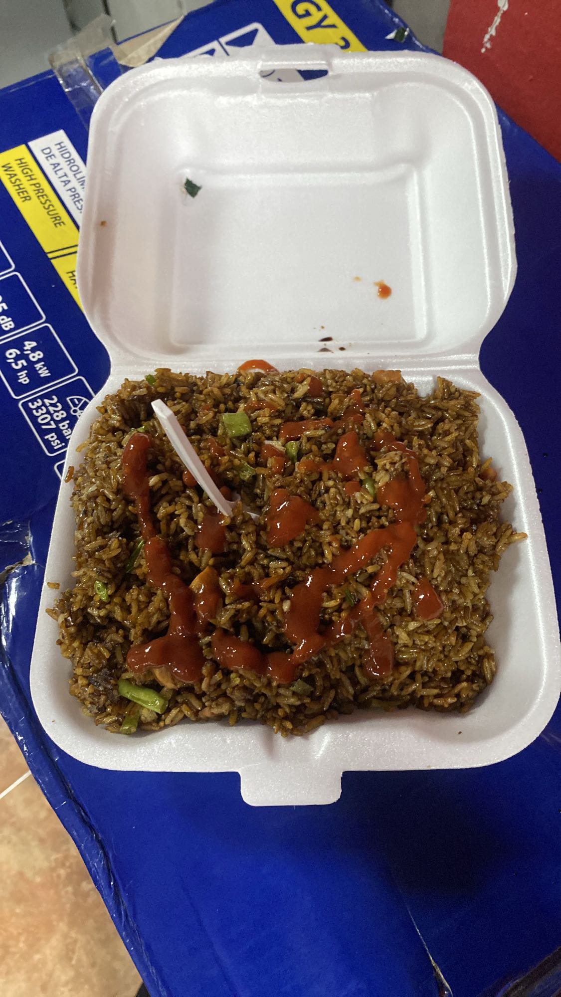 Arroz frito con salsa