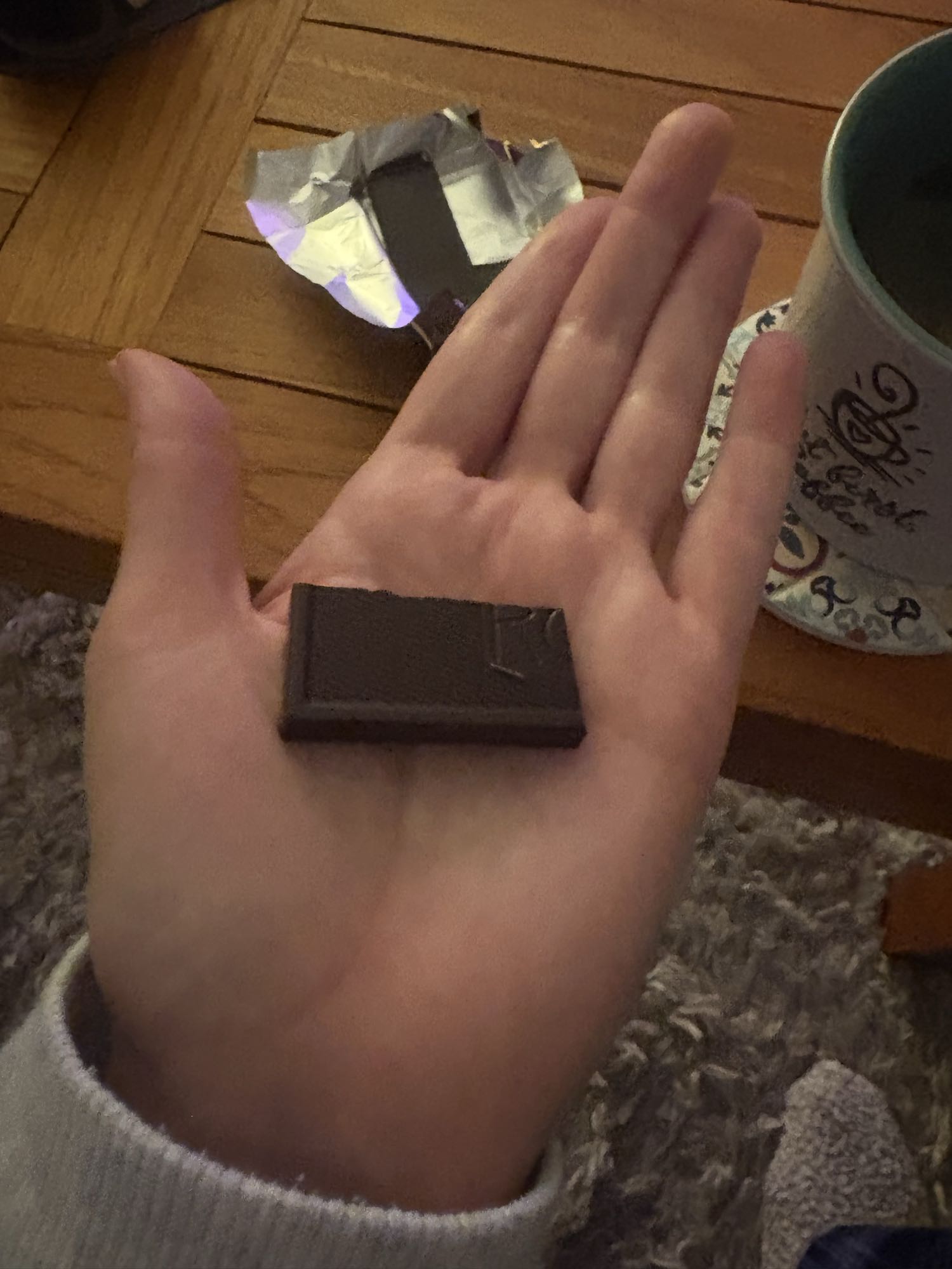 Dark chocolate piece