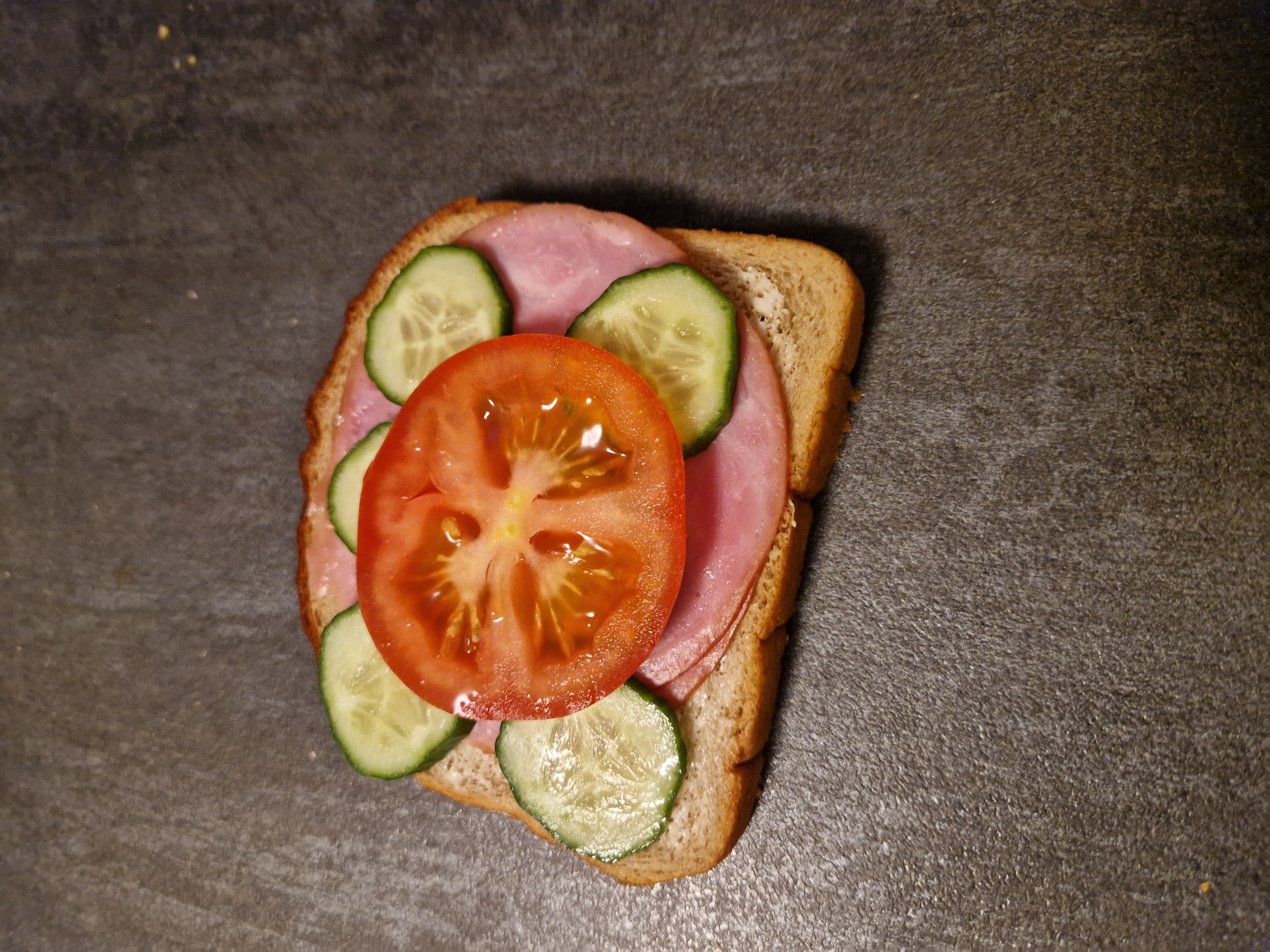Ham Veggie Open Sandwich