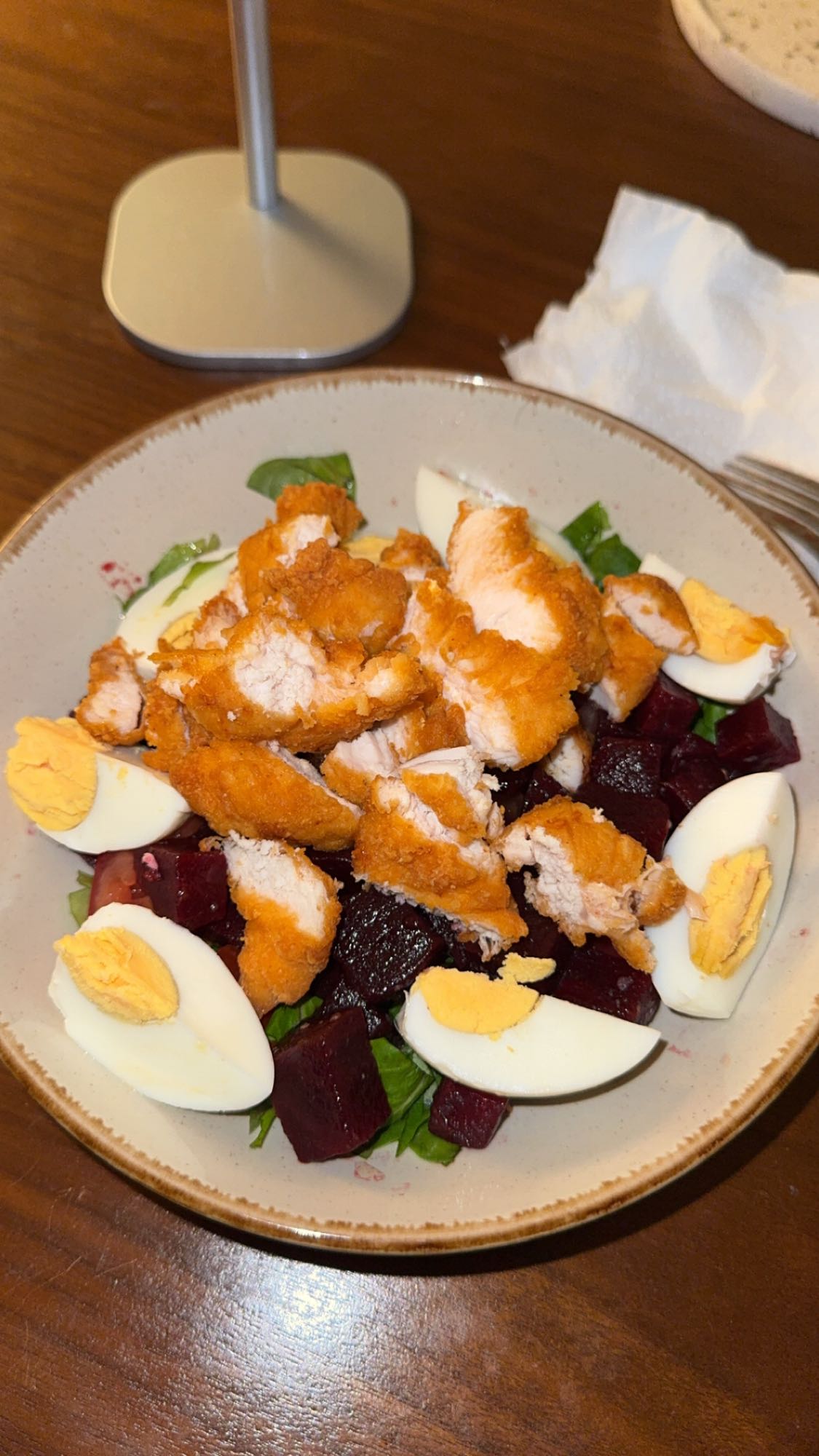 Salade poulet pané