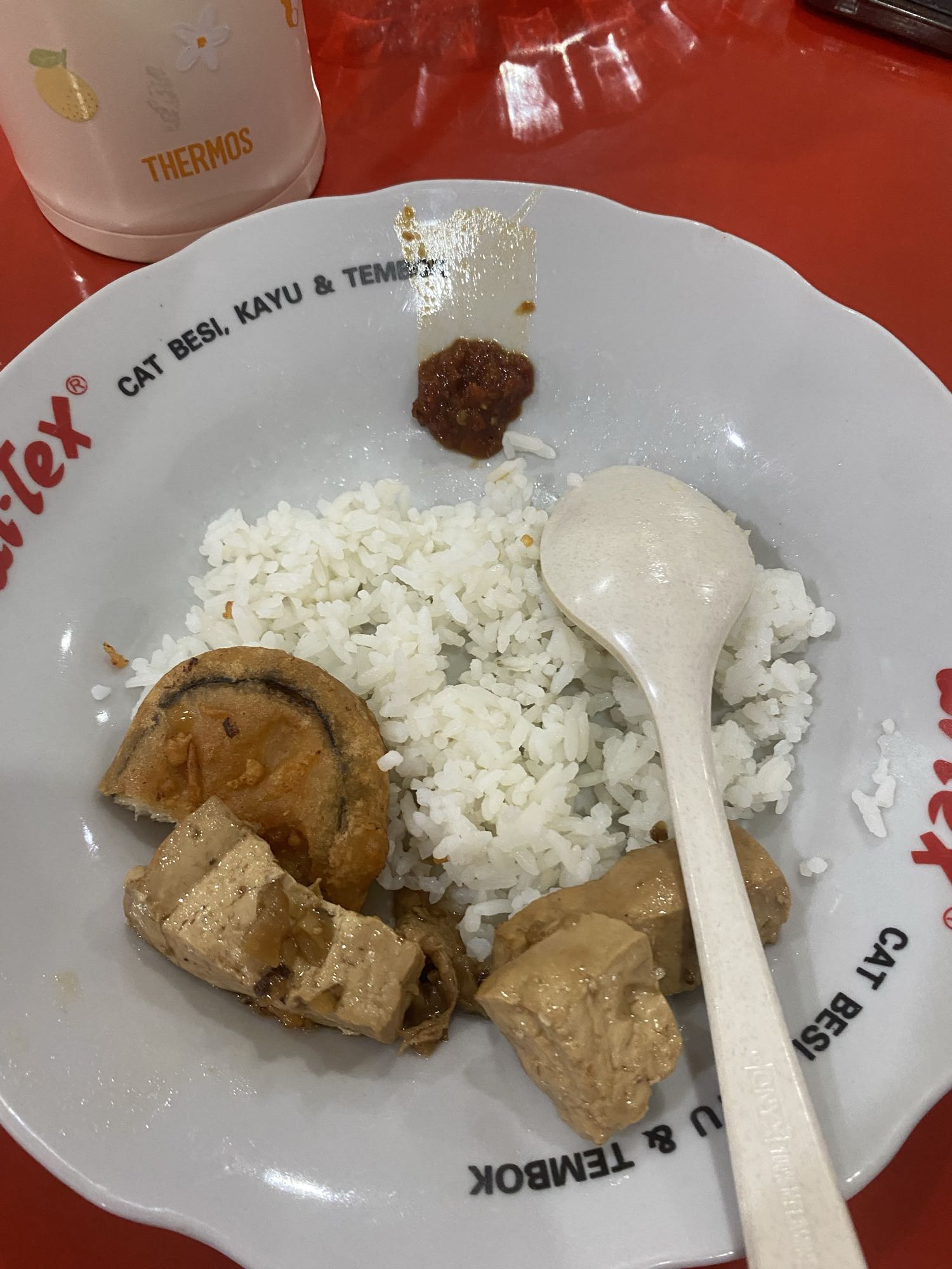 Rice with tofu and tempeh
