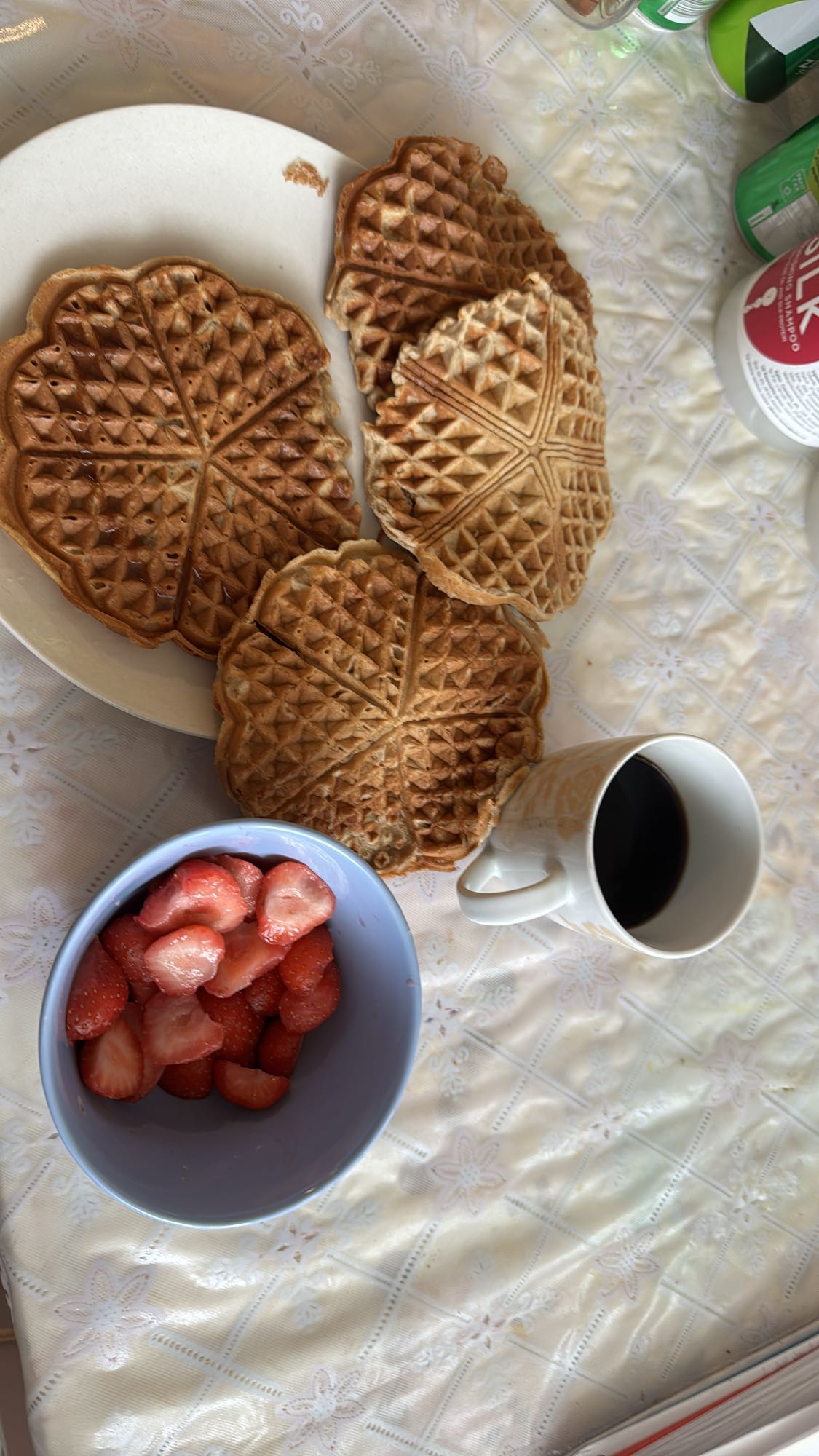 Våfflor med jordgubbar