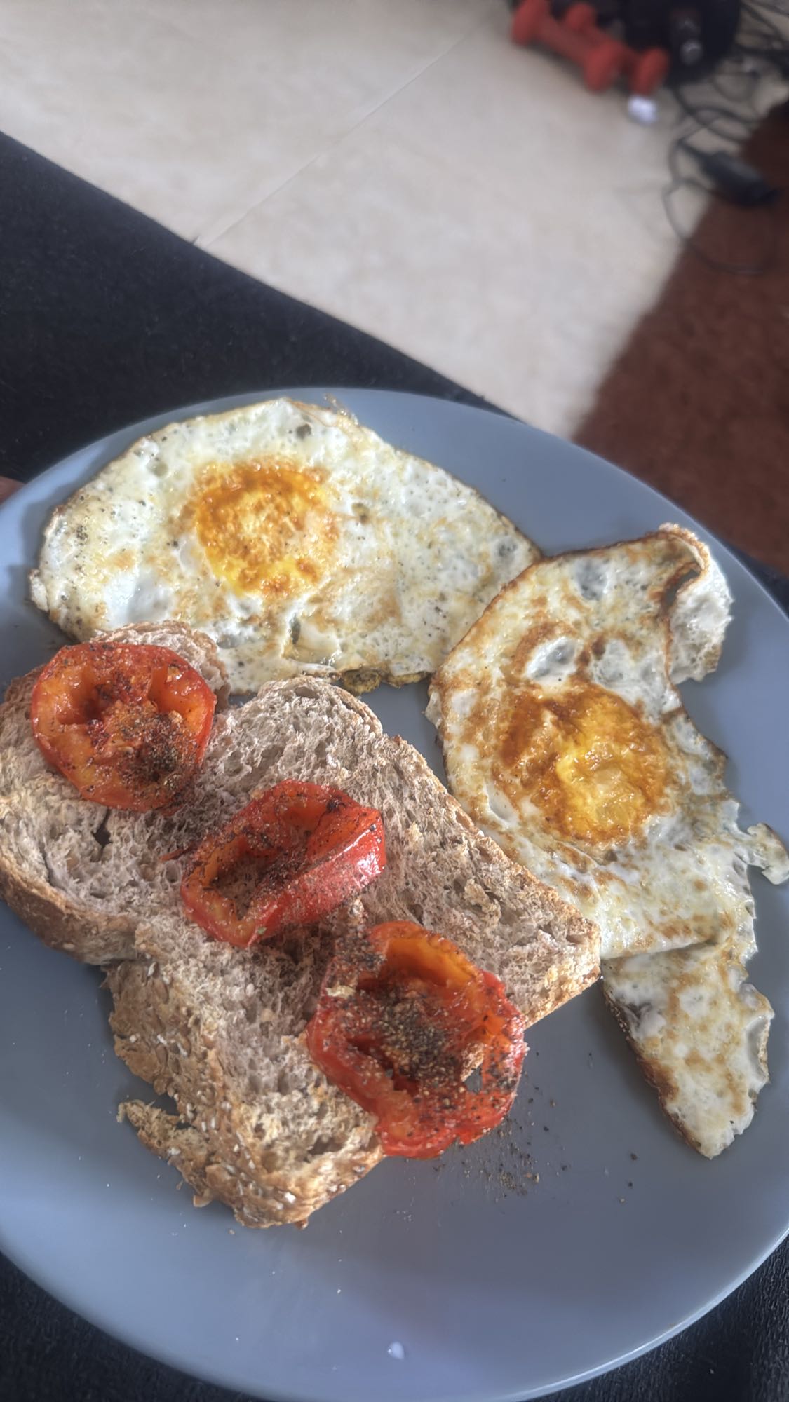 Eggs and Toast with Tomato