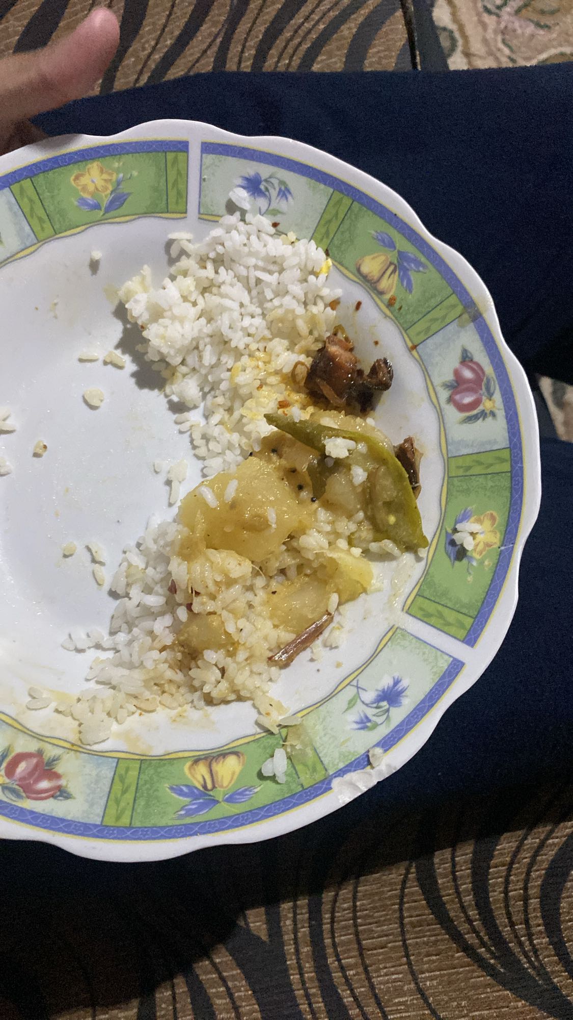 Rice with potato curry