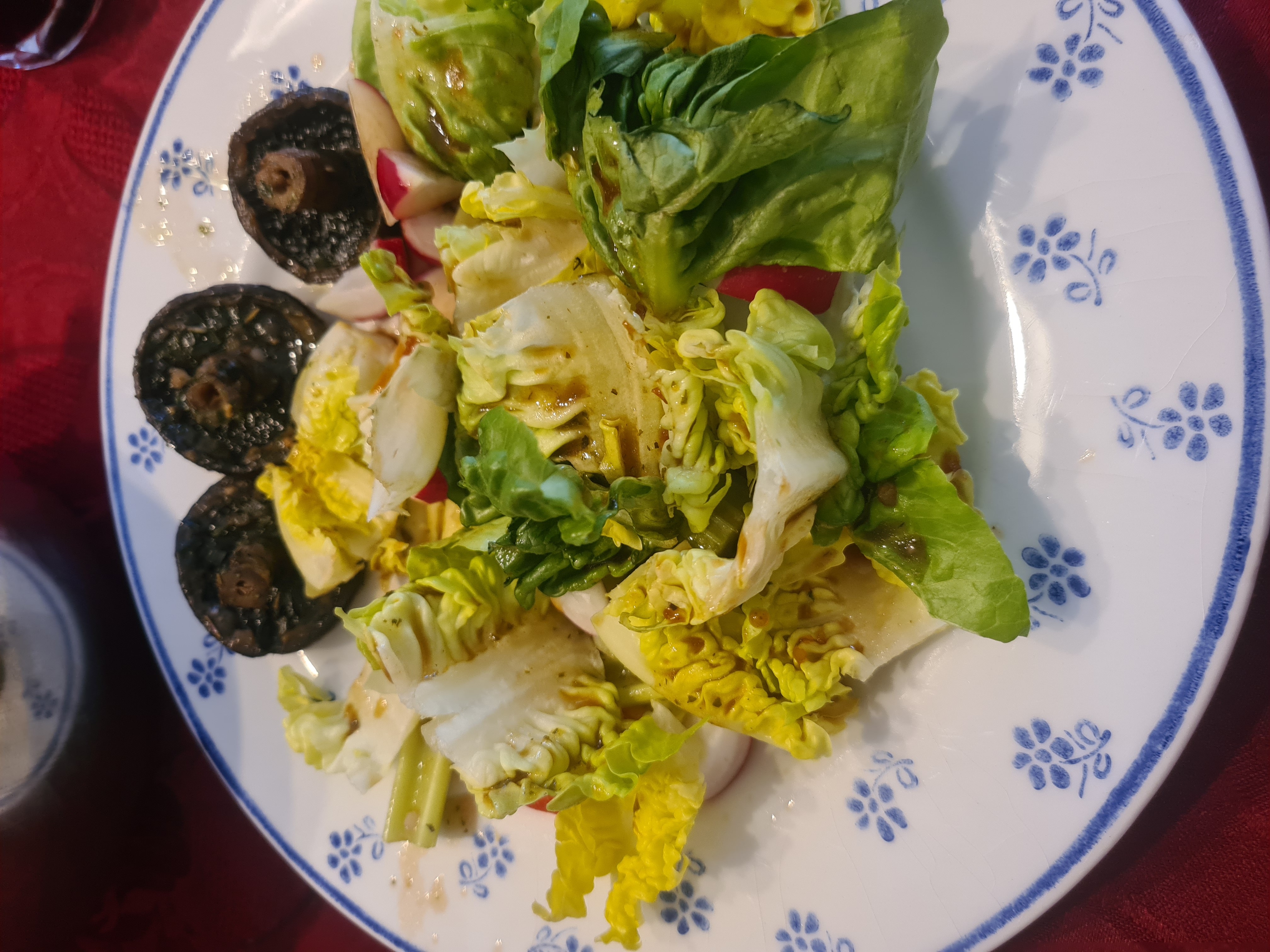 Salade champignons crudités