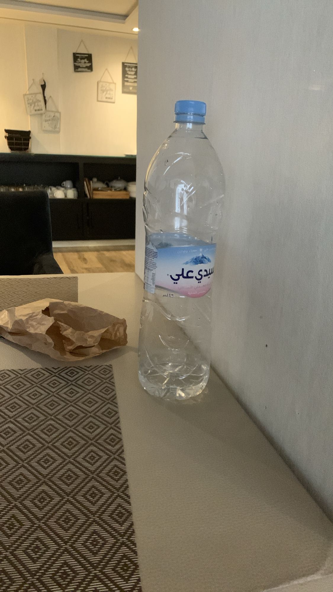 Water and empty bag