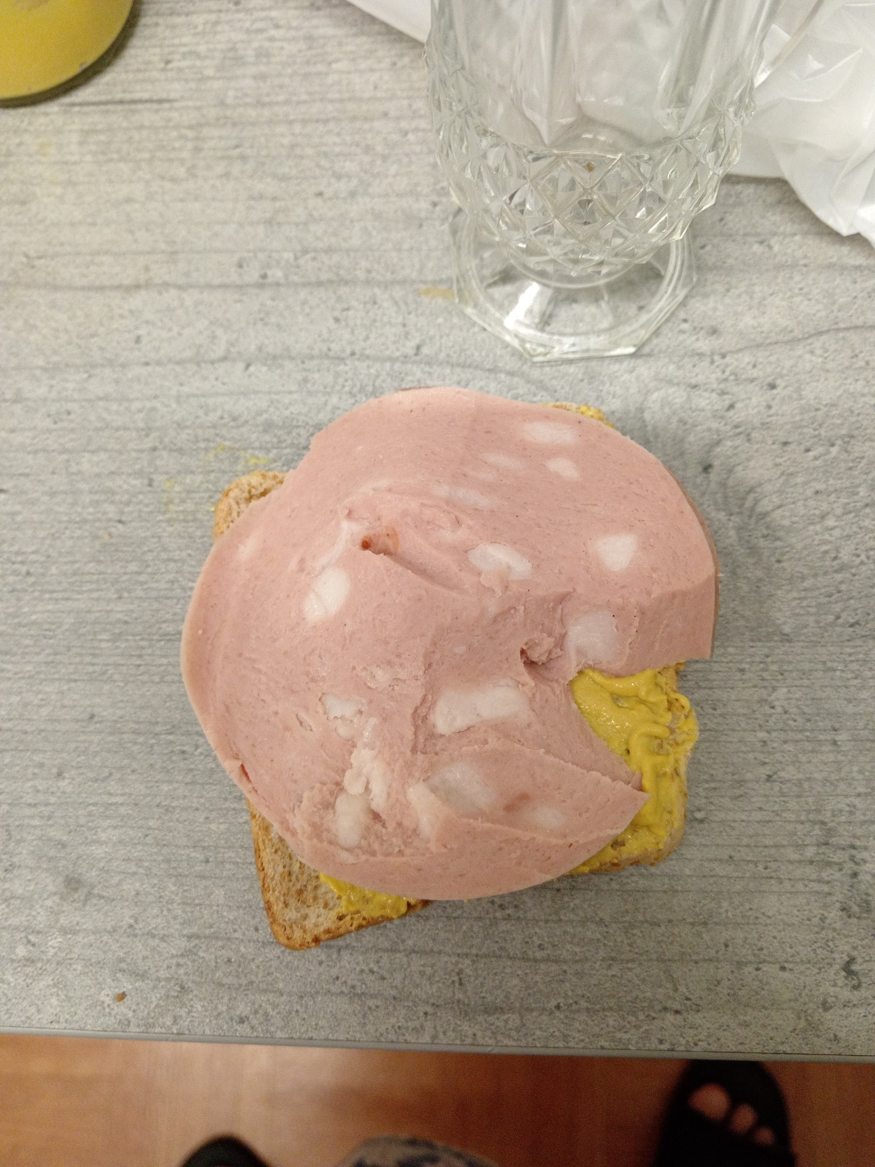 Bologna Mustard Sandwich