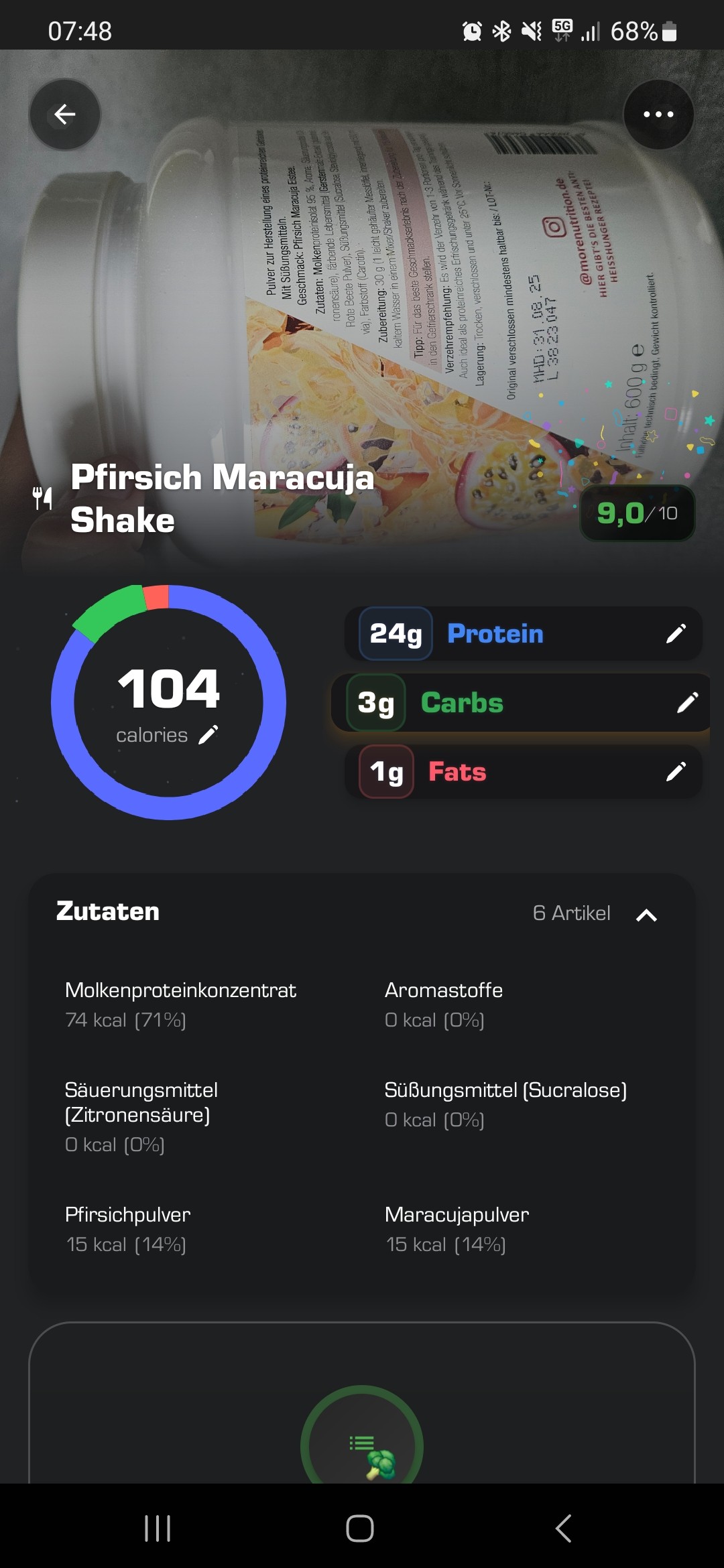 Pfirsich Maracuja Shake