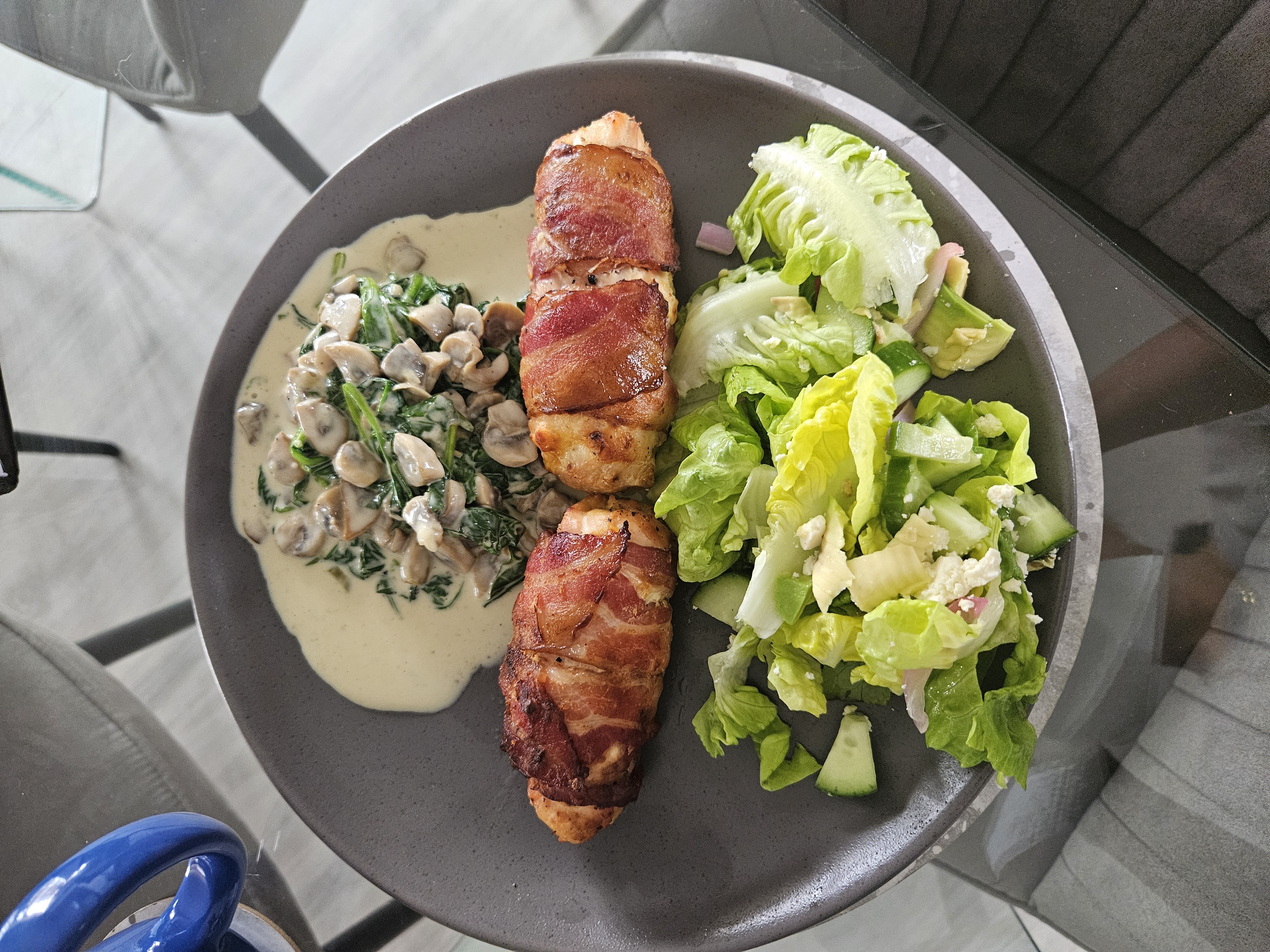 Bacon Chicken with Salad