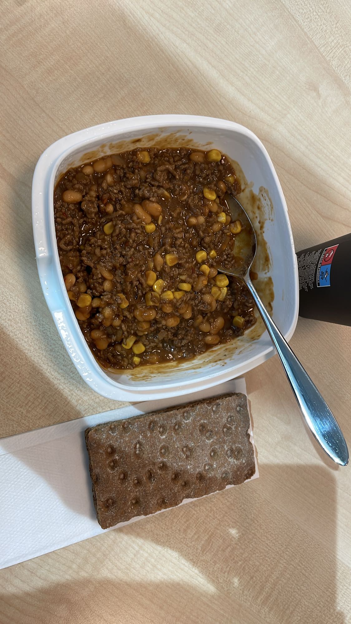 Chili corn carne på nötfärs med knäckebröd