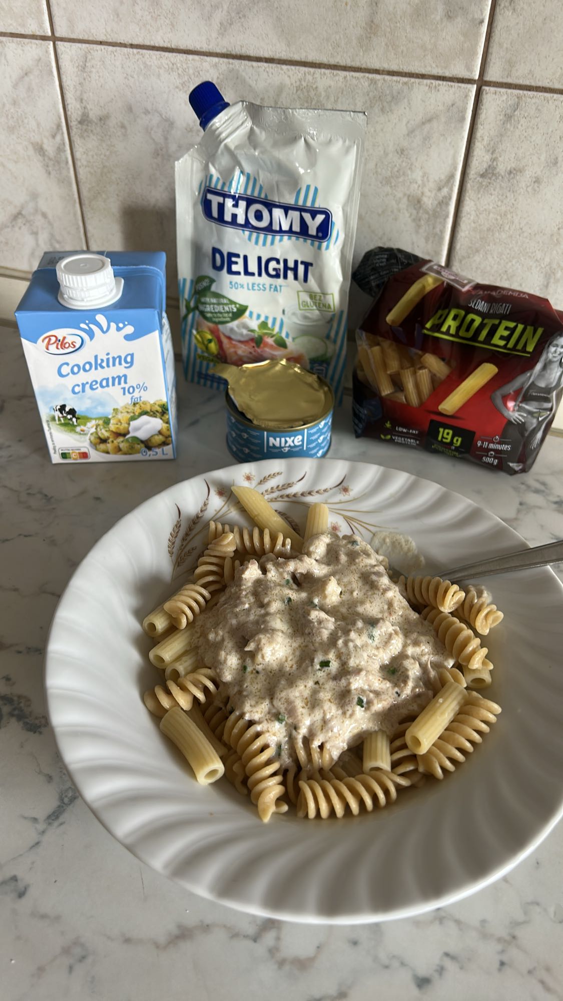Protein Pasta with Tuna Cream