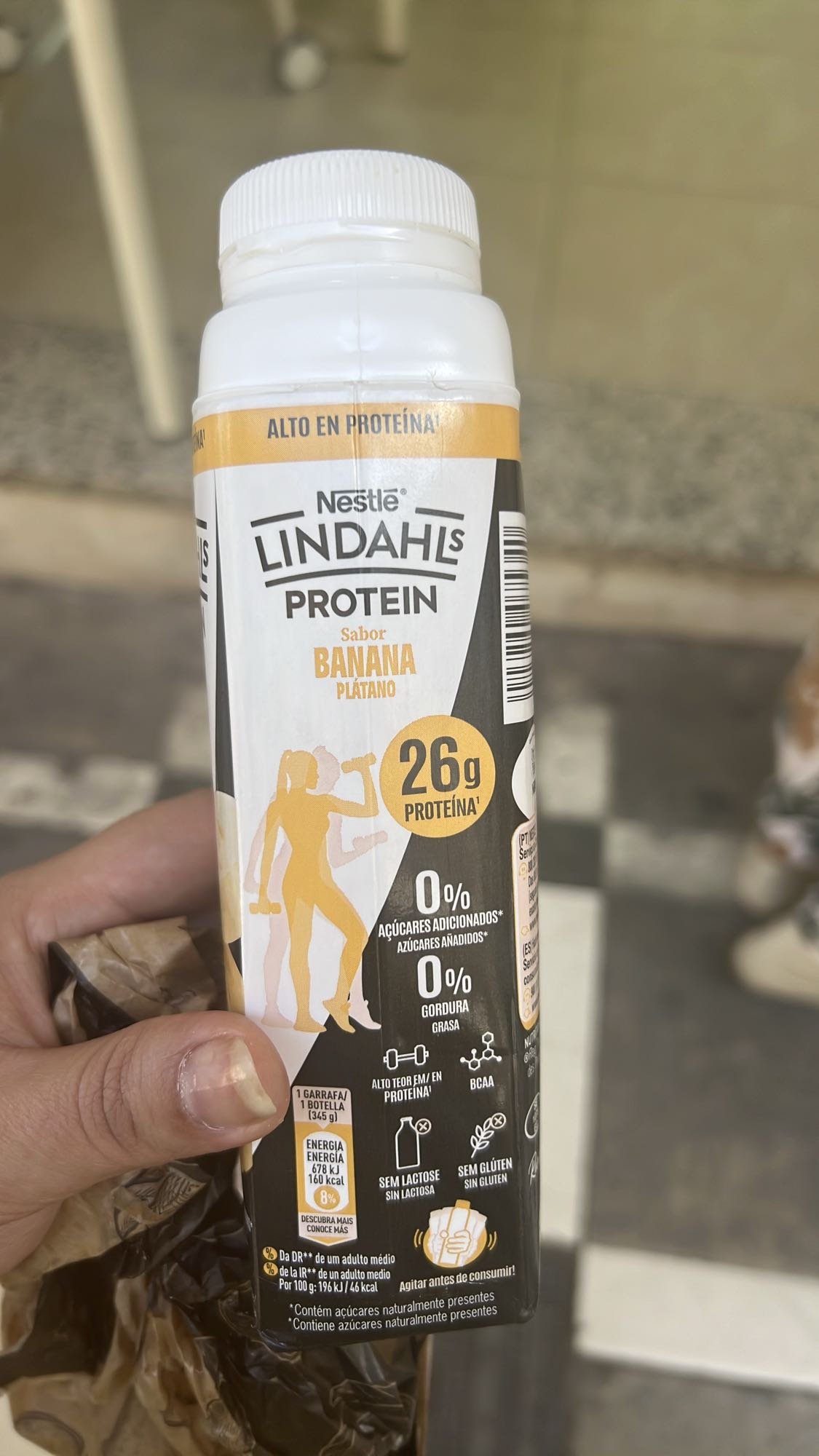 Bebida proteica plátano