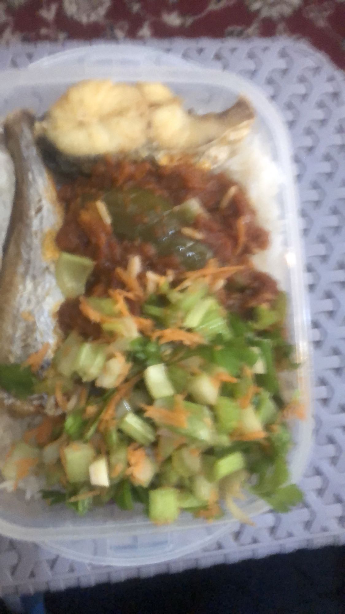 Fish with rice and veggies