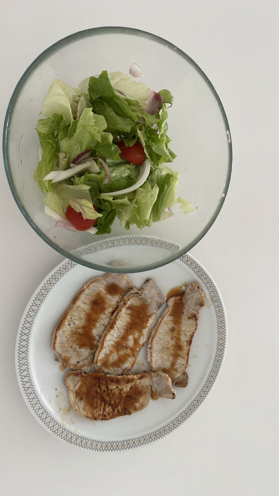 Grilled Pork and Salad