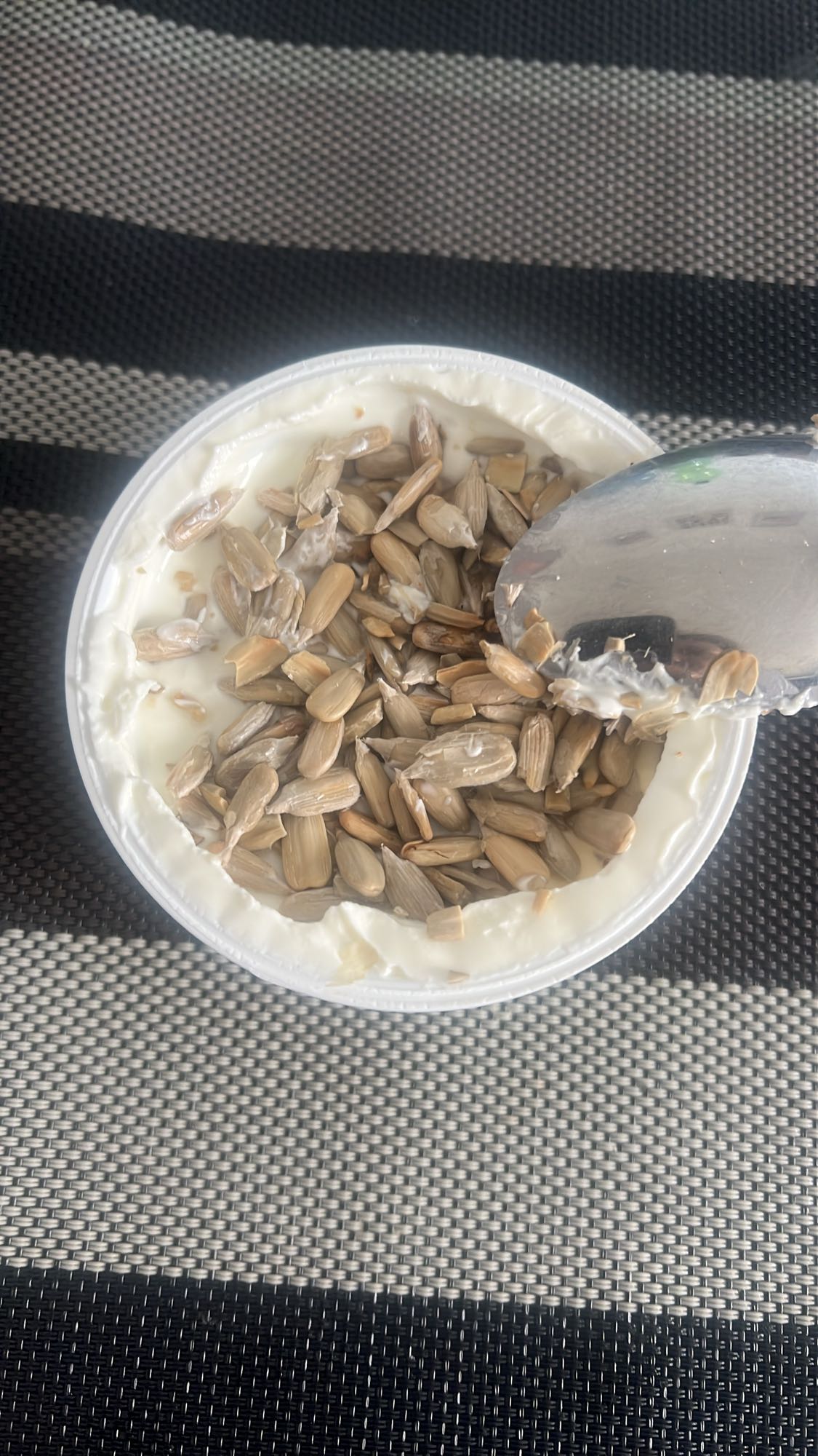 Yogurt with sunflower seeds