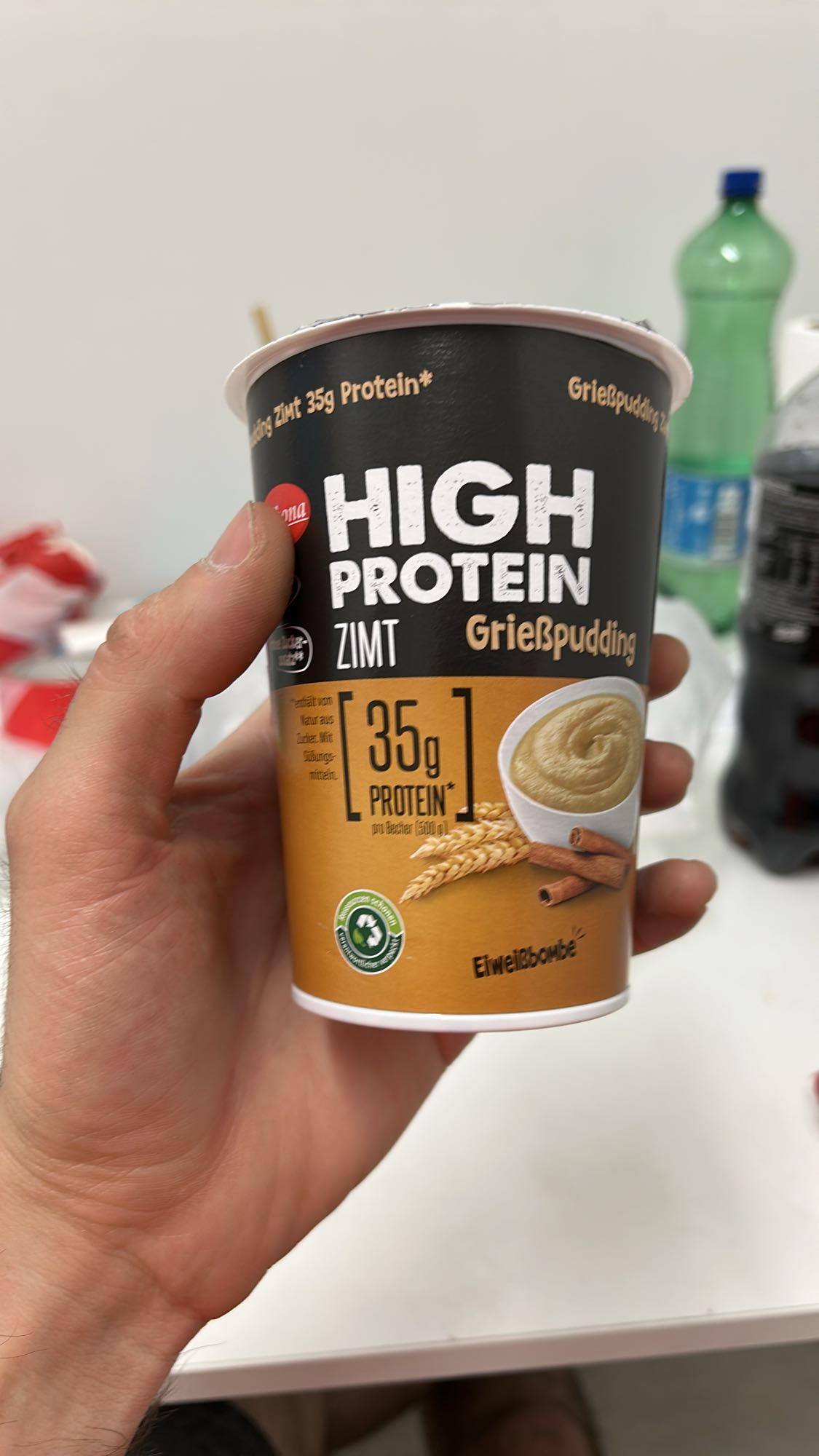 High Protein Zimt Grießpudding